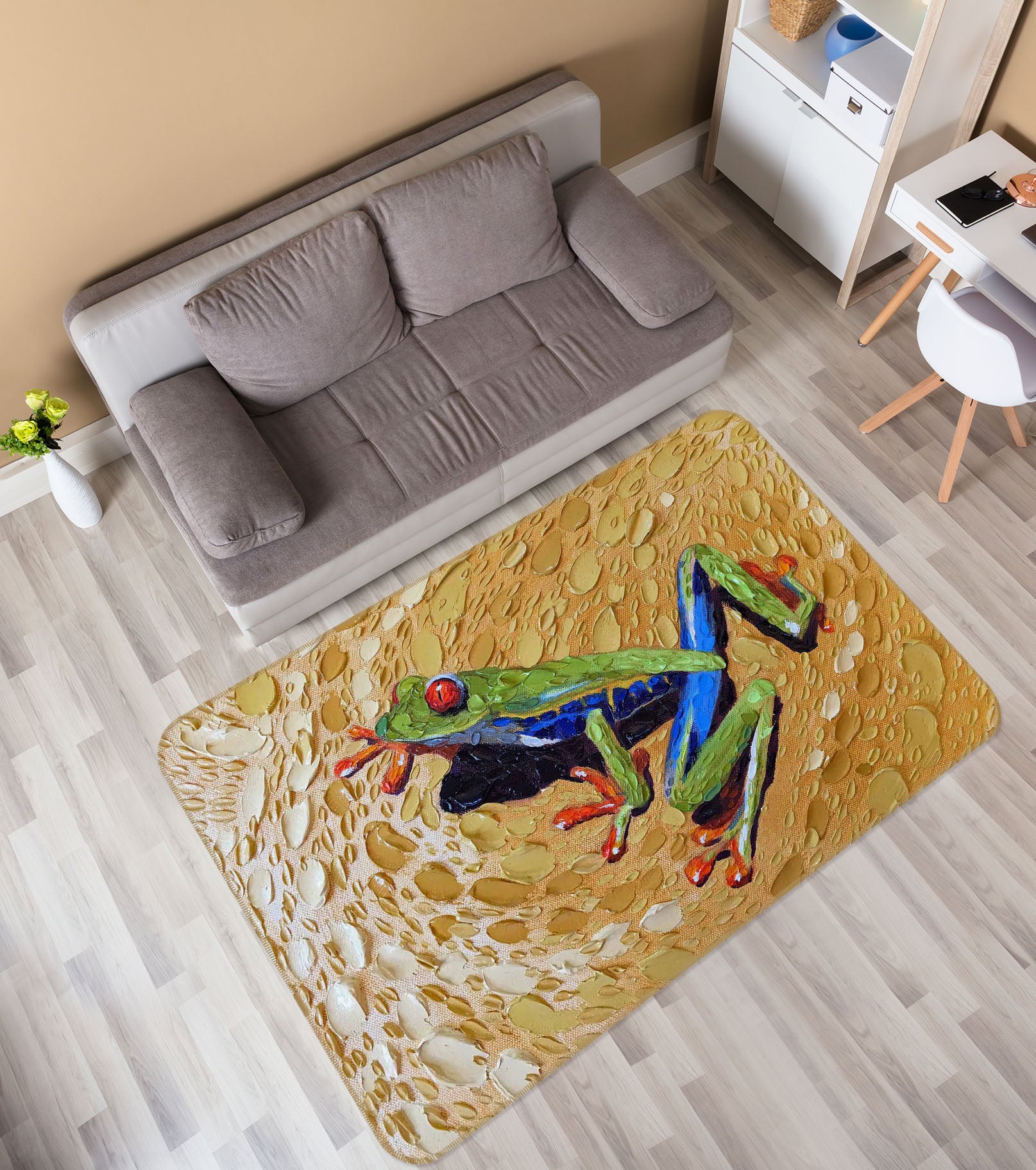 3D Toadly Awesome Frog 1025 Dena Tollefson Rug Non Slip Rug Mat