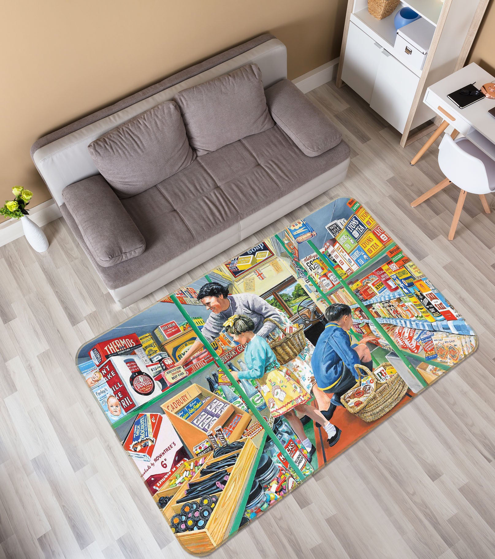 3D In The Mobile Shop 1082 Trevor Mitchell Rug Non Slip Rug Mat