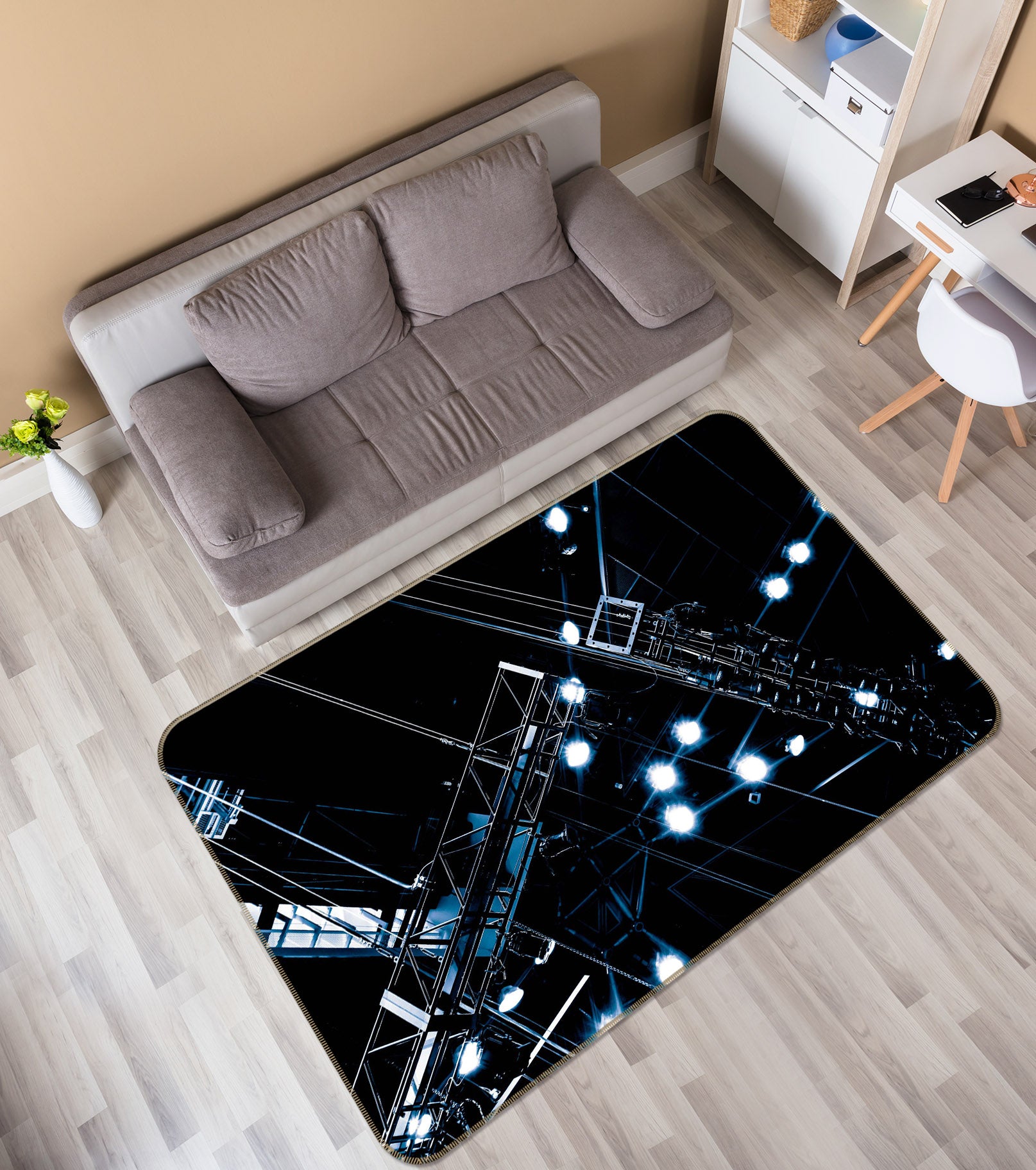 3D City Lighthouse 1002 Noirblanc777 Rug Non Slip Rug Mat