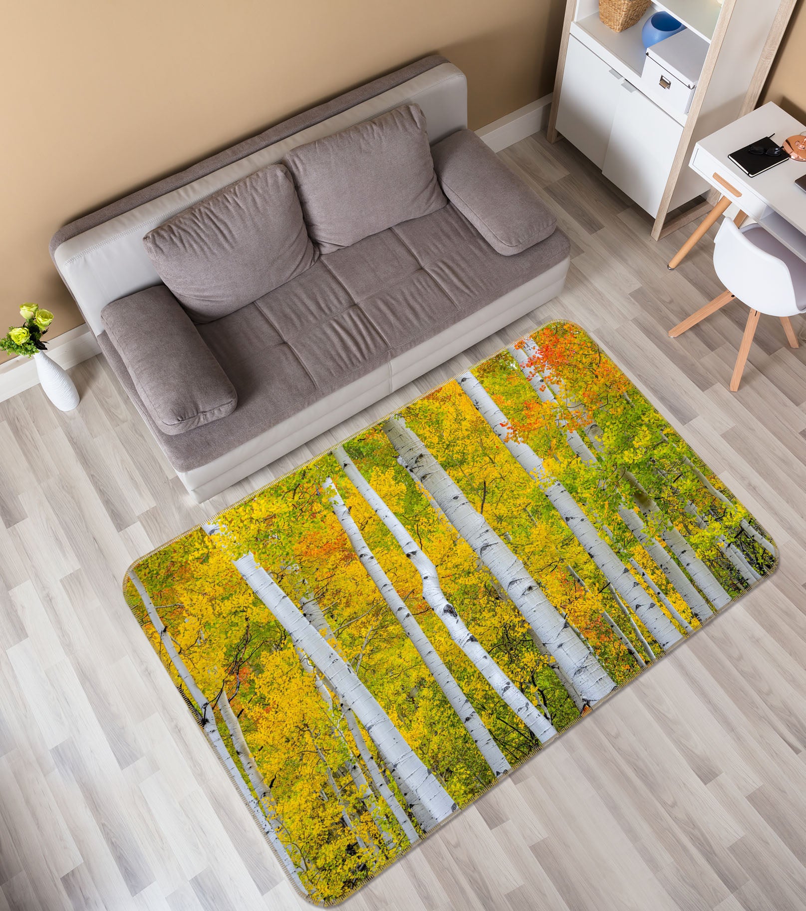 3D White Trunk 1161 Marco Carmassi Rug Non Slip Rug Mat