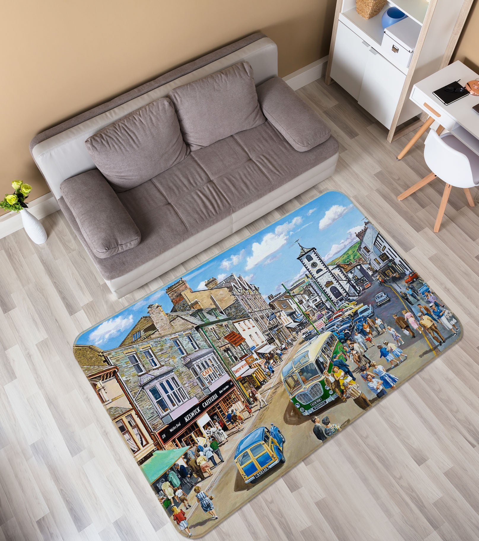 3D Keswick Cumbria1083 Trevor Mitchell Rug Non Slip Rug Mat