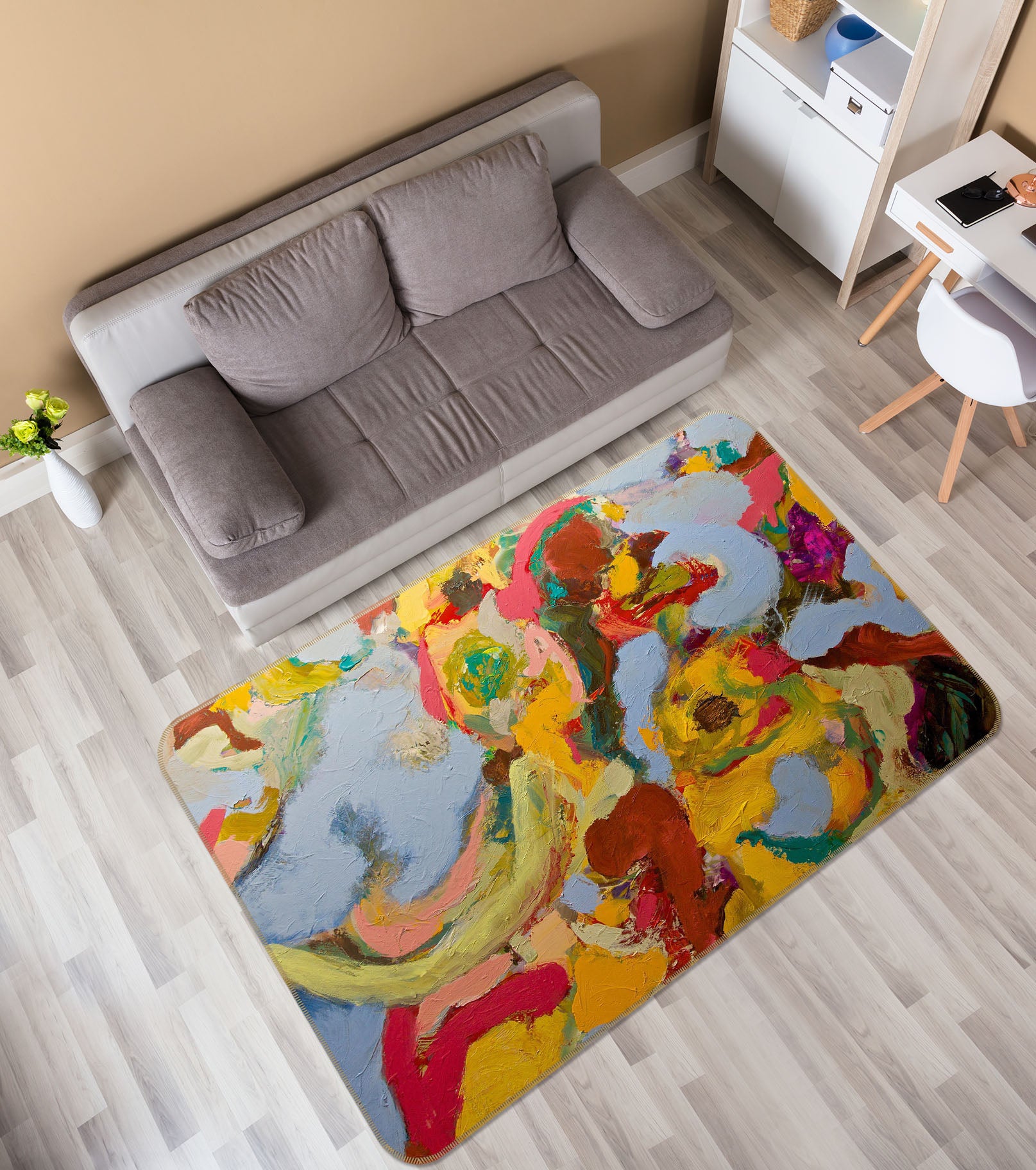 3D Vibrant Colors 1005 Allan P. Friedlander Rug Non Slip Rug Mat