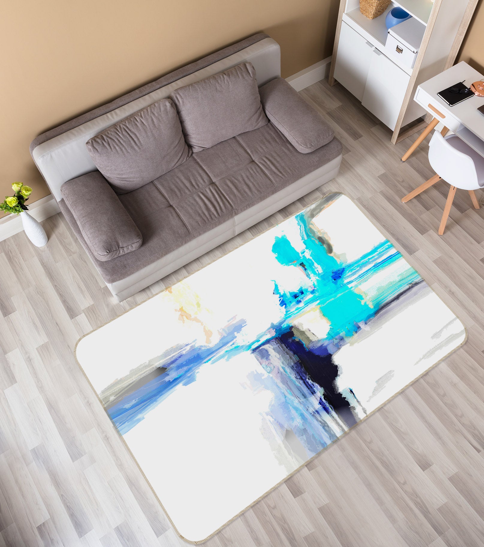 3D Ink Pattern 1010 Michael Tienhaara Rug Non Slip Rug Mat