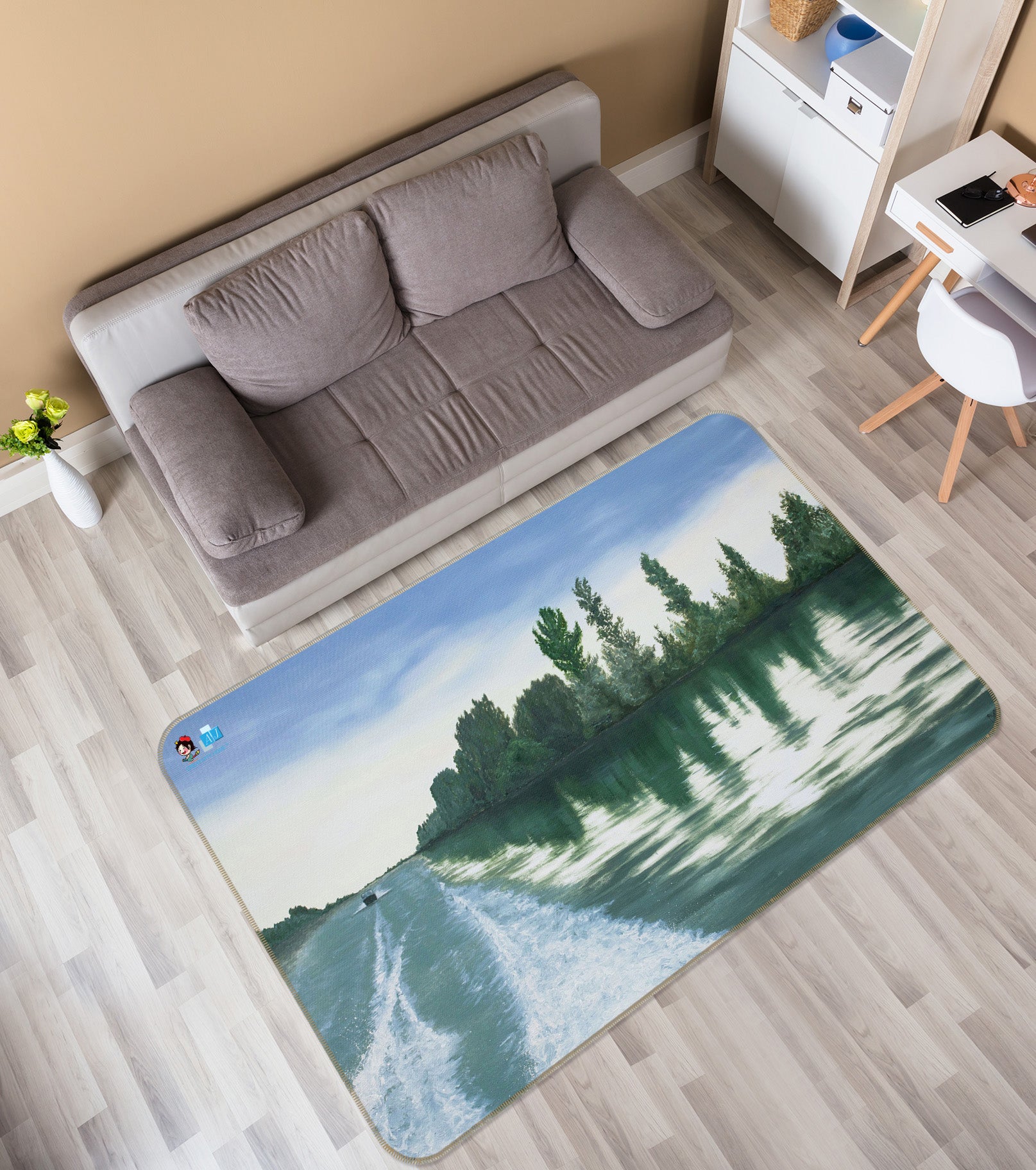 3D Lake Forest 18113 Marina Zotova Rug Non Slip Rug Mat