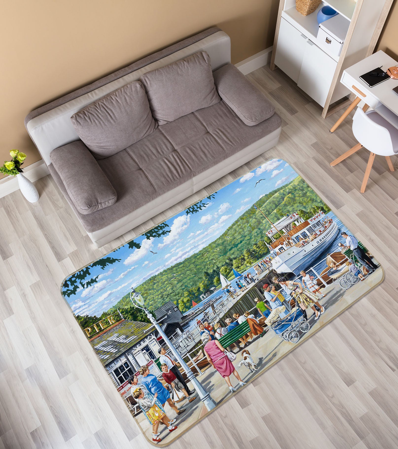 3D Lively City 1059 Trevor Mitchell Rug Non Slip Rug Mat