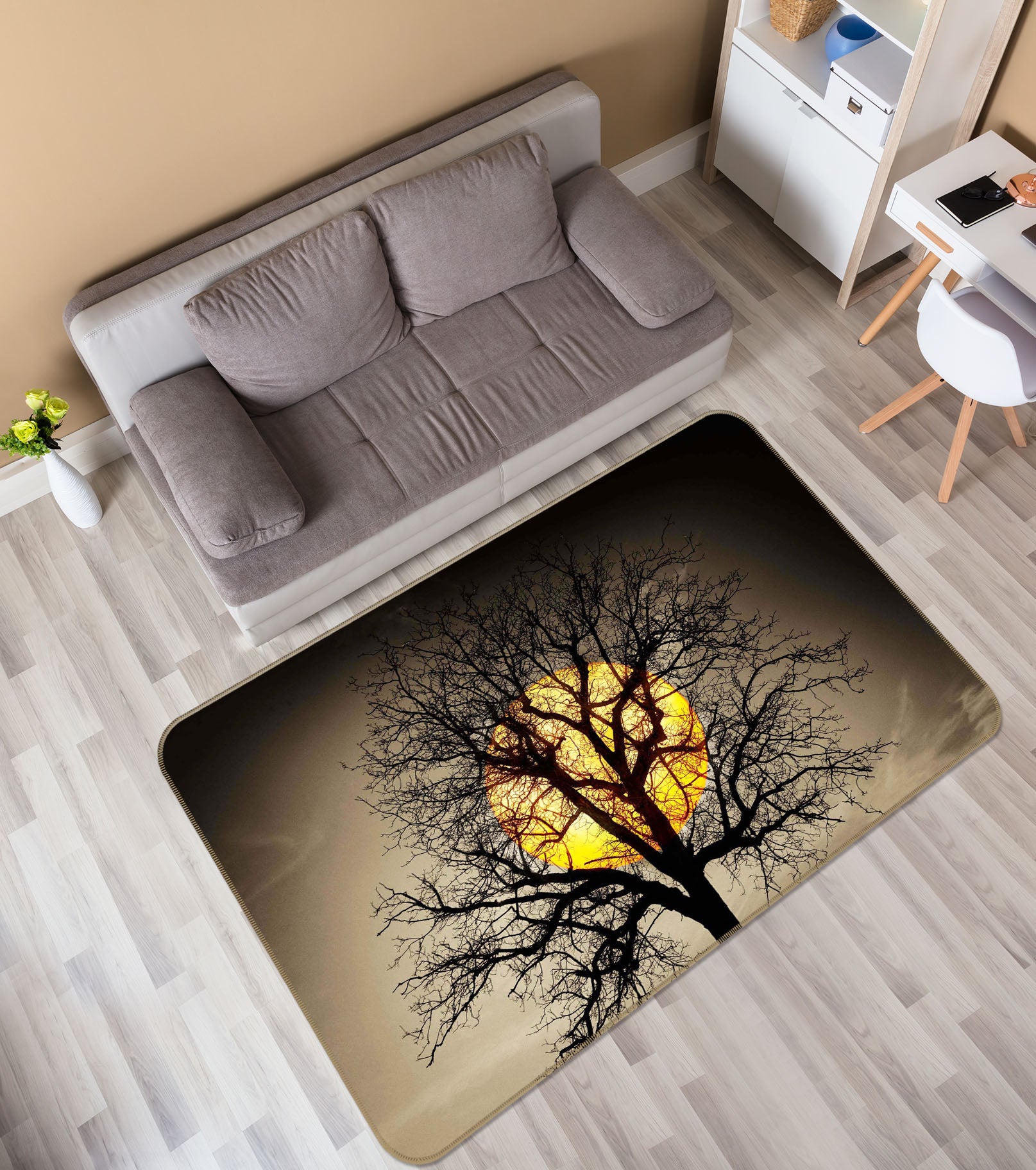 3D Dead Tree 1154 Marco Carmassi Rug Non Slip Rug Mat