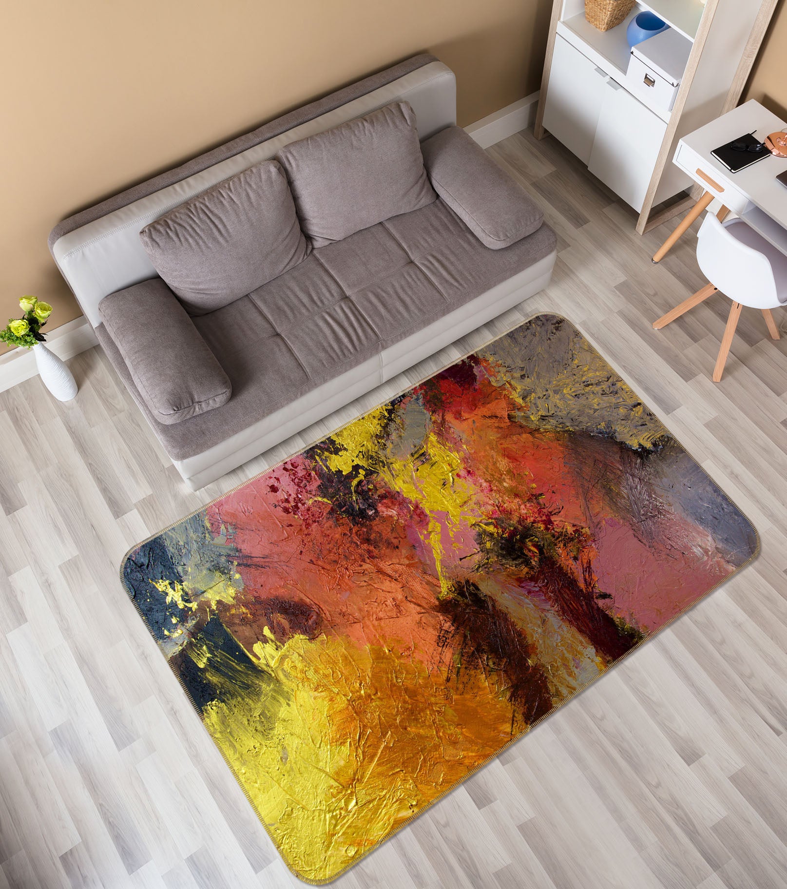3D Color Sunset 1076 Allan P. Friedlander Rug Non Slip Rug Mat