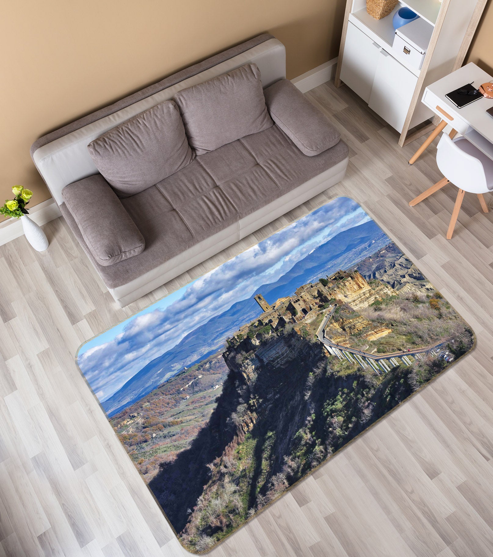 3D Towering Mountain Peak 1118 Marco Carmassi Rug Non Slip Rug Mat