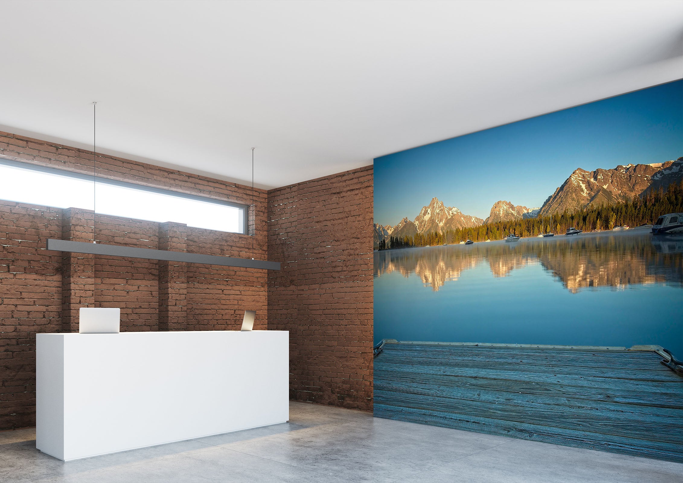 3D Colter Bay Boat Dock 106 Kathy Barefield Wall Mural Wall Murals