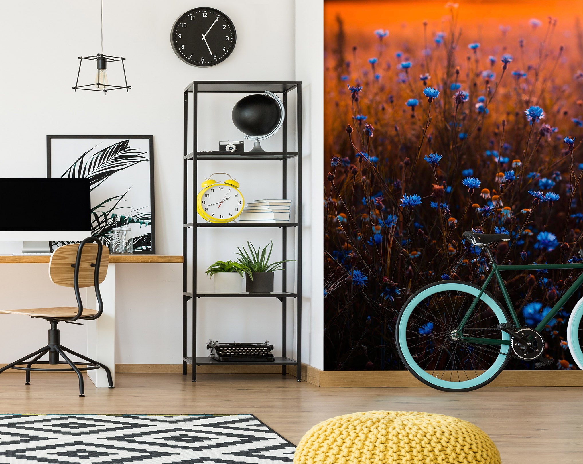 3D Sunset Flowers 2092 Wall Murals