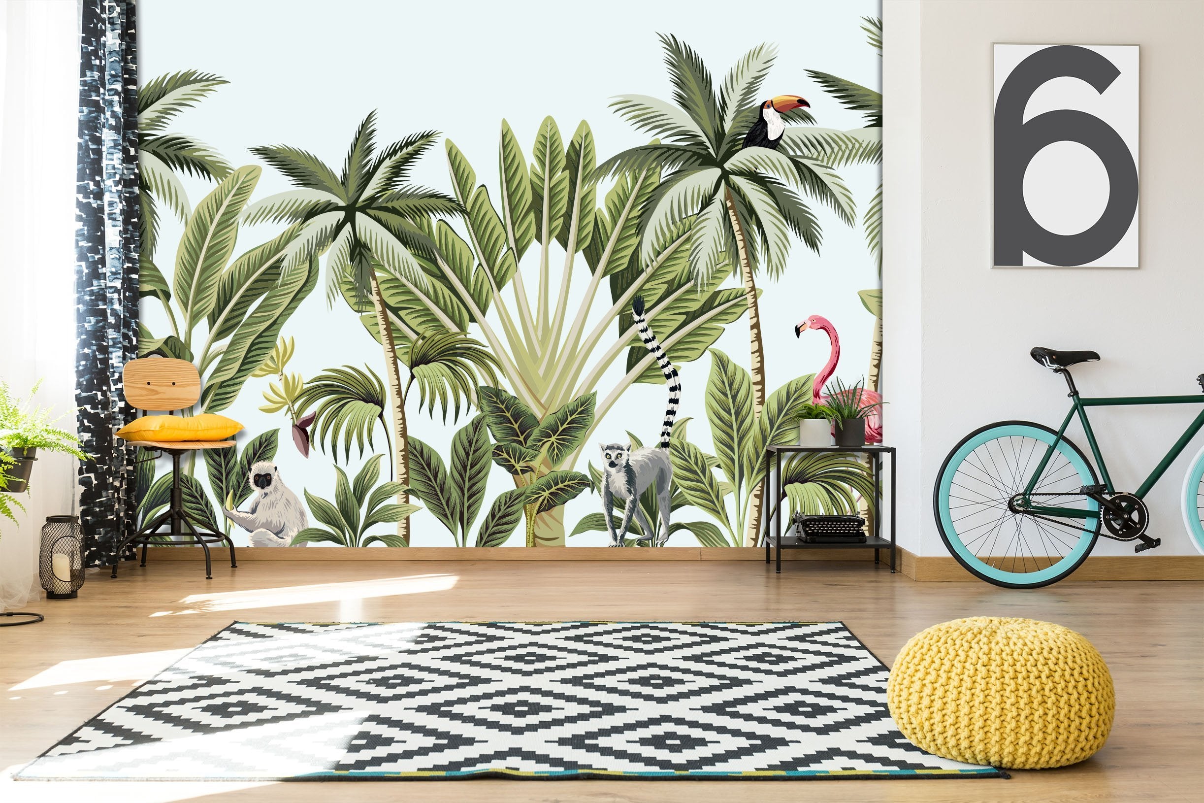 3D Flamingo Plant Wall 55 Wallpaper AJ Wallpaper 2 