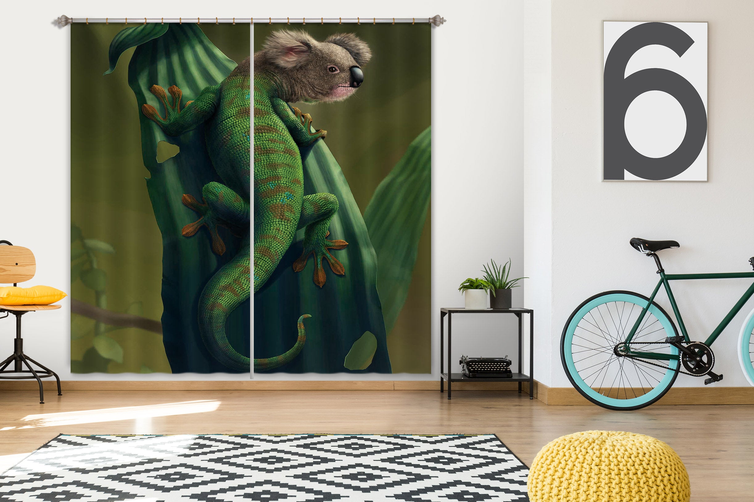 3D Gekoala 038 Vincent Hie Curtain Curtains Drapes