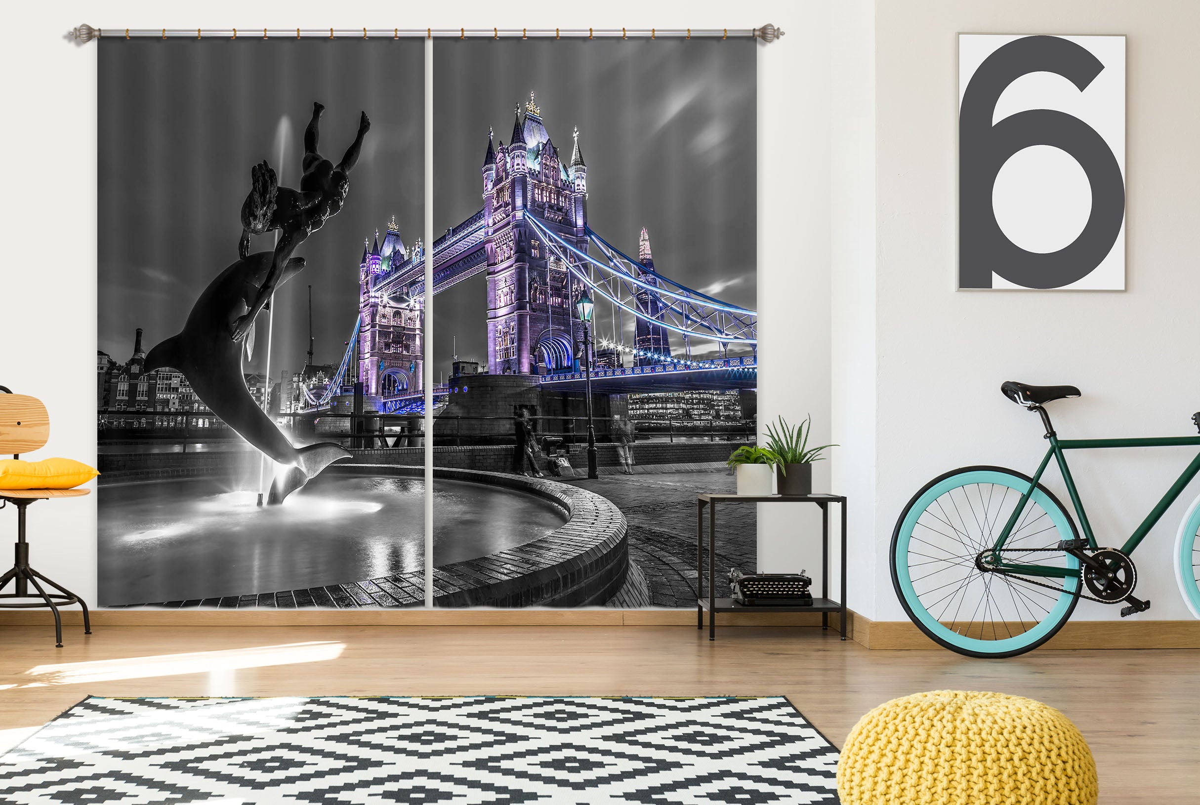 3D Light Bridge 216 Assaf Frank Curtain Curtains Drapes