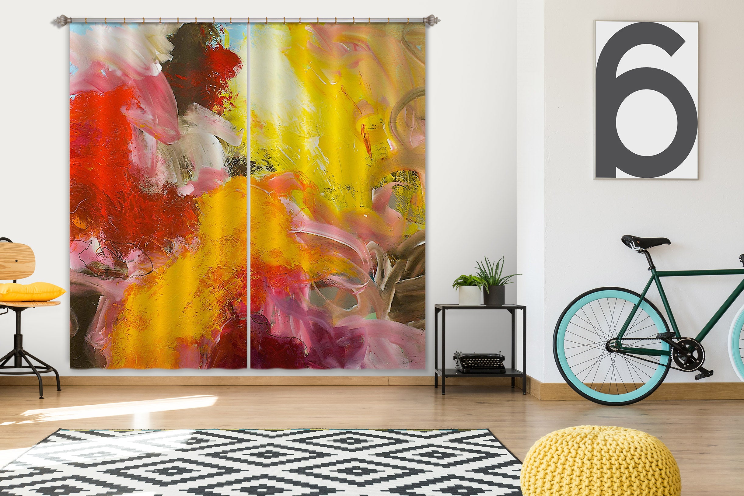 3D Color Graffiti 163 Allan P. Friedlander Curtain Curtains Drapes