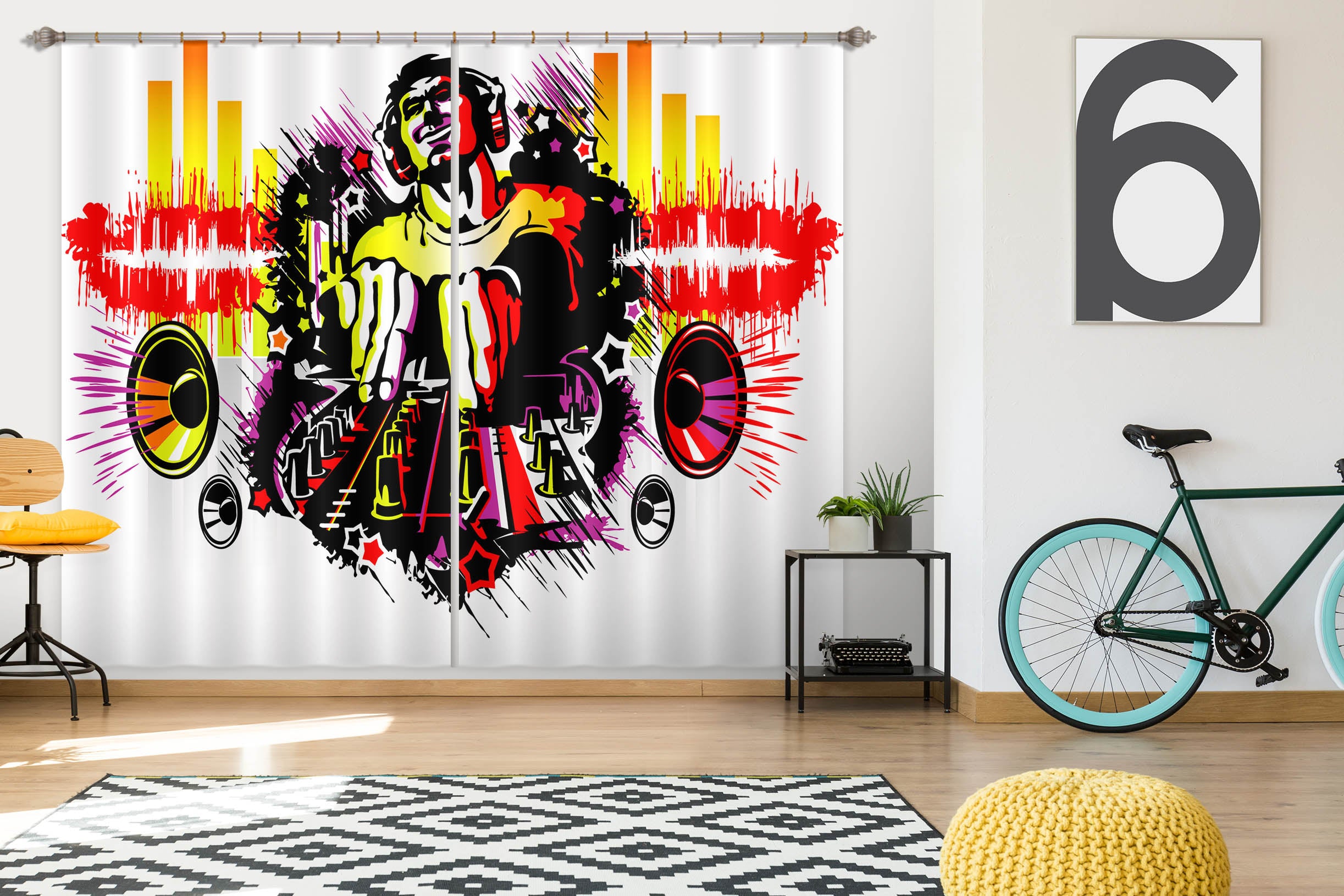 3D Color Speaker 758 Curtains Drapes