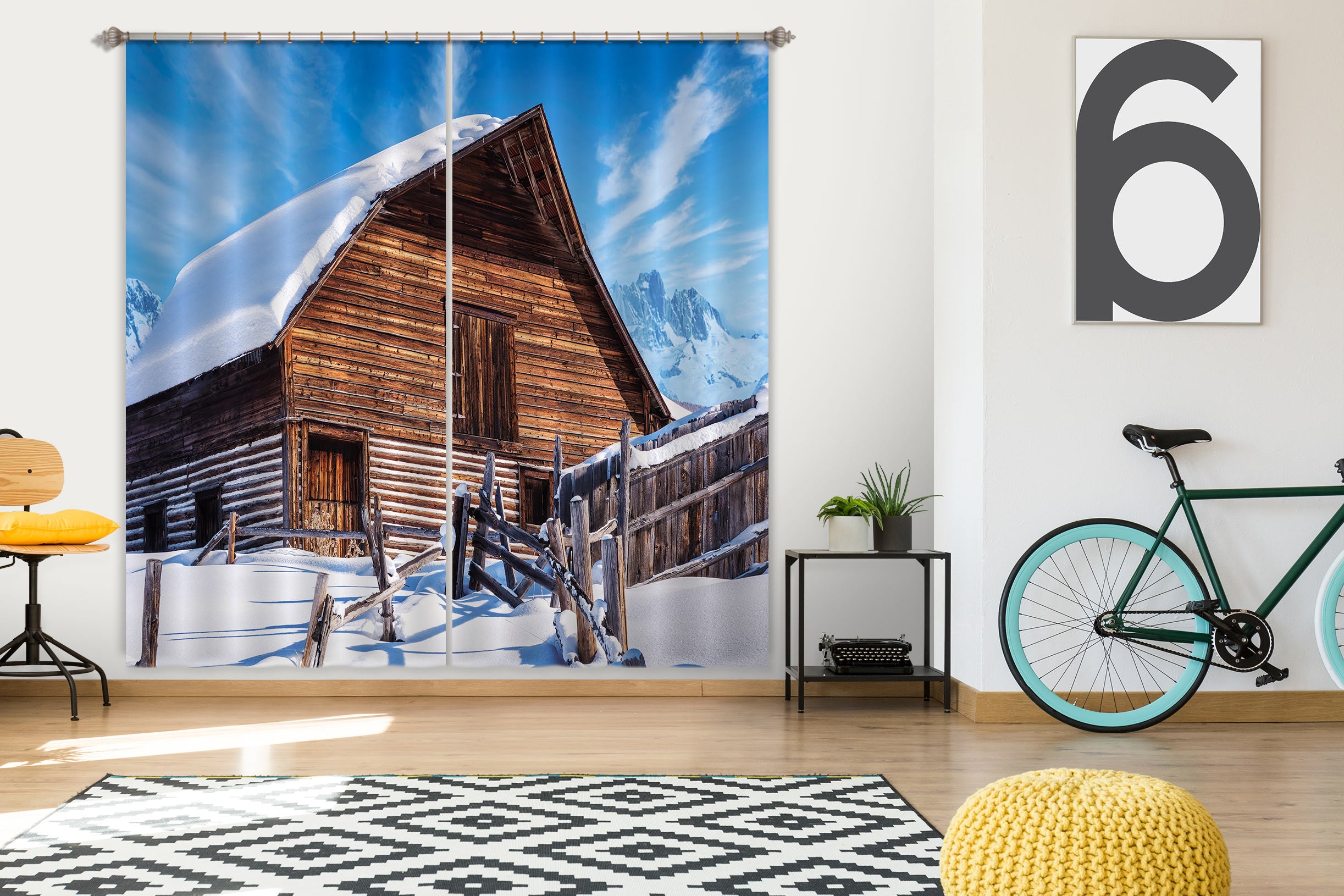 3D Snow White House 5366 Beth Sheridan Curtain Curtains Drapes