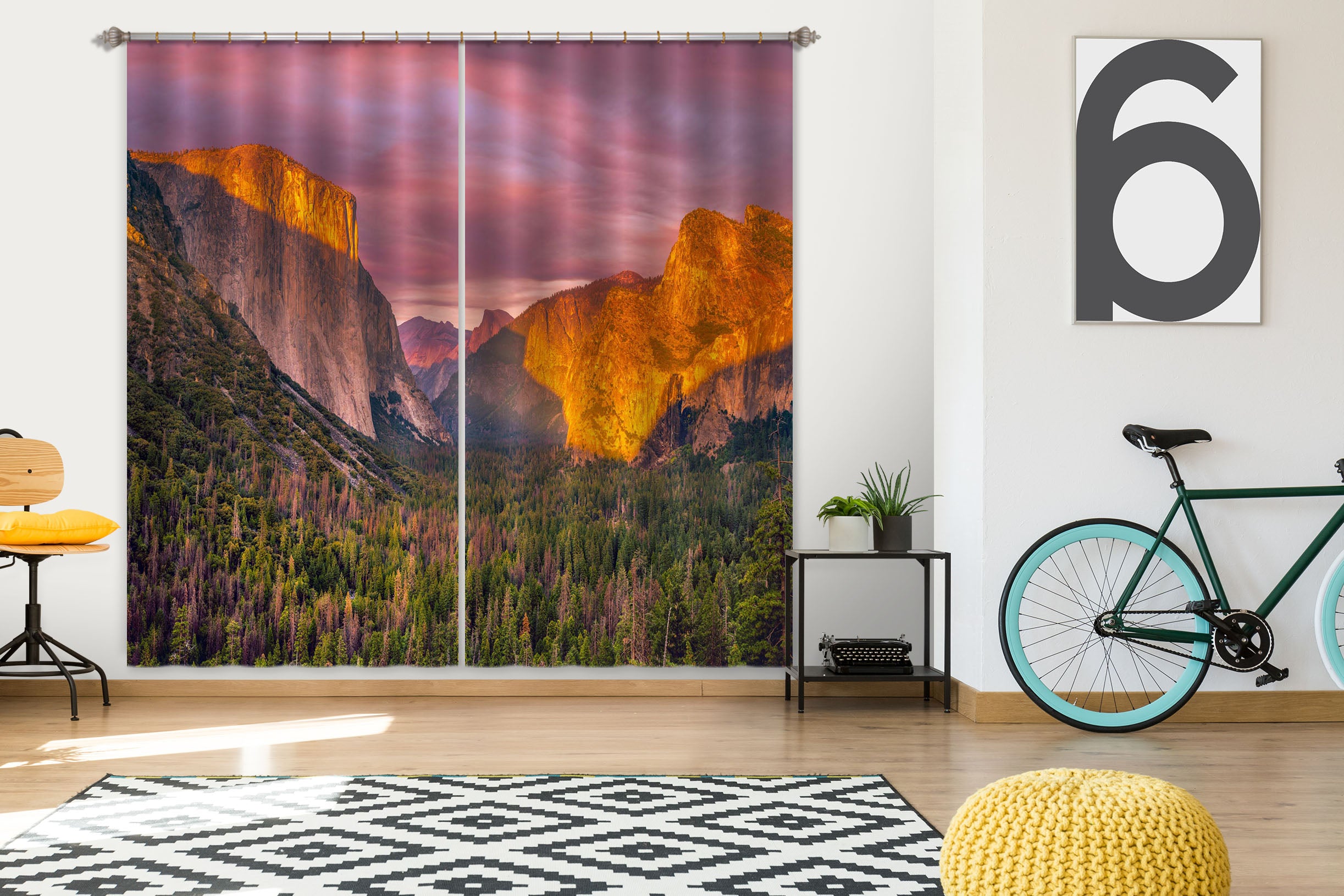 3D Yellow Canyon 187 Marco Carmassi Curtain Curtains Drapes