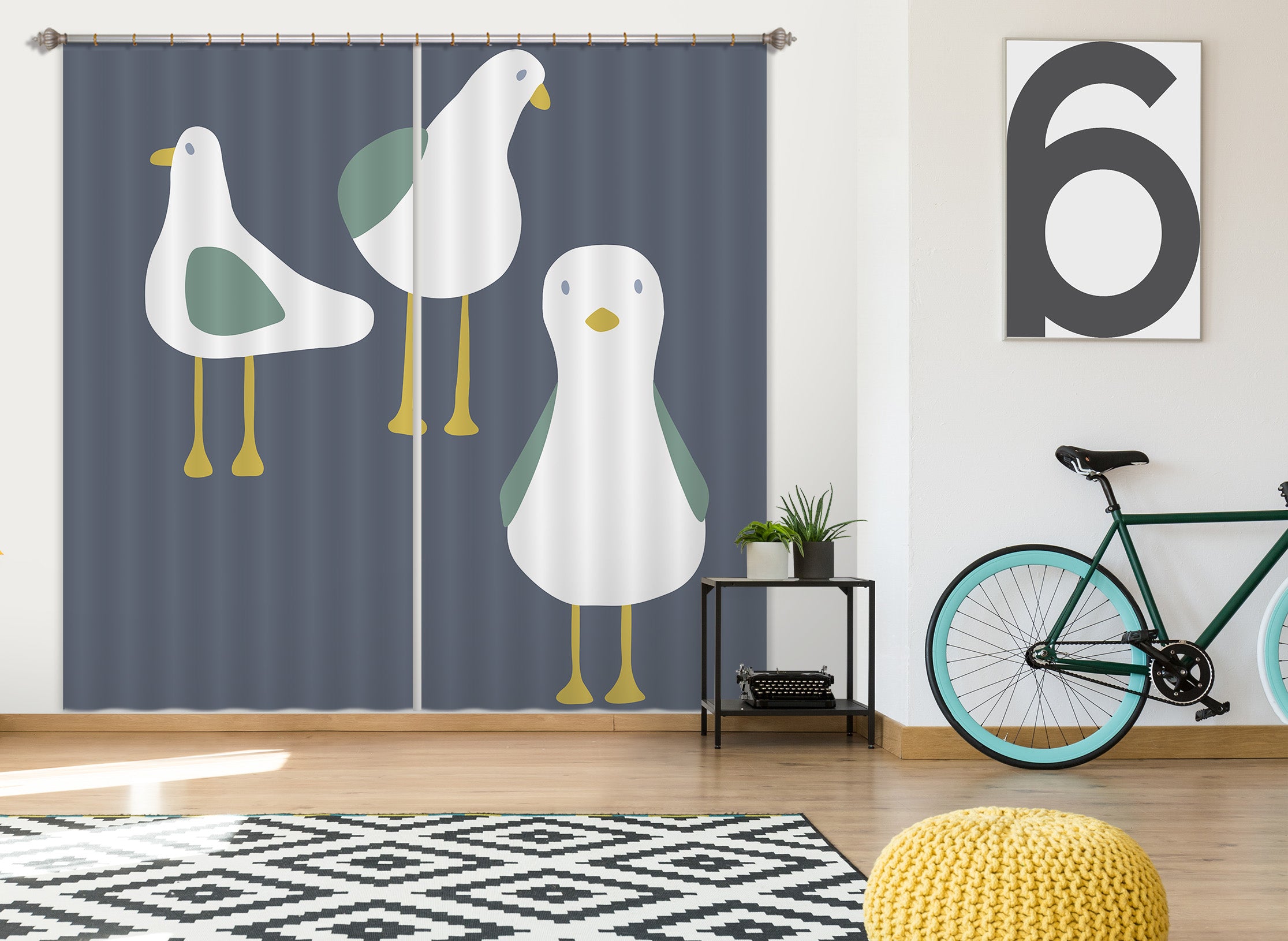 3D Cute Chick 046 Jillian Helvey Curtain Curtains Drapes