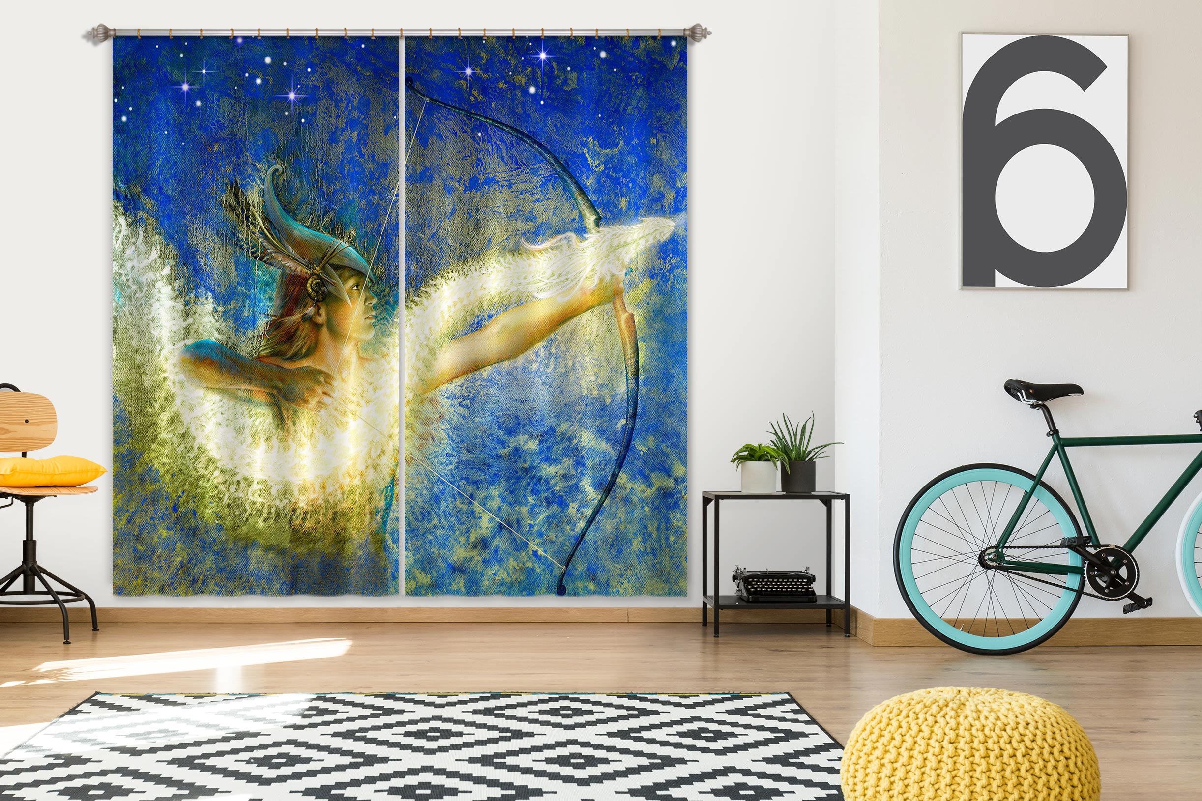 3D Golden Dragon Arrow 8028 Ciruelo Curtain Curtains Drapes