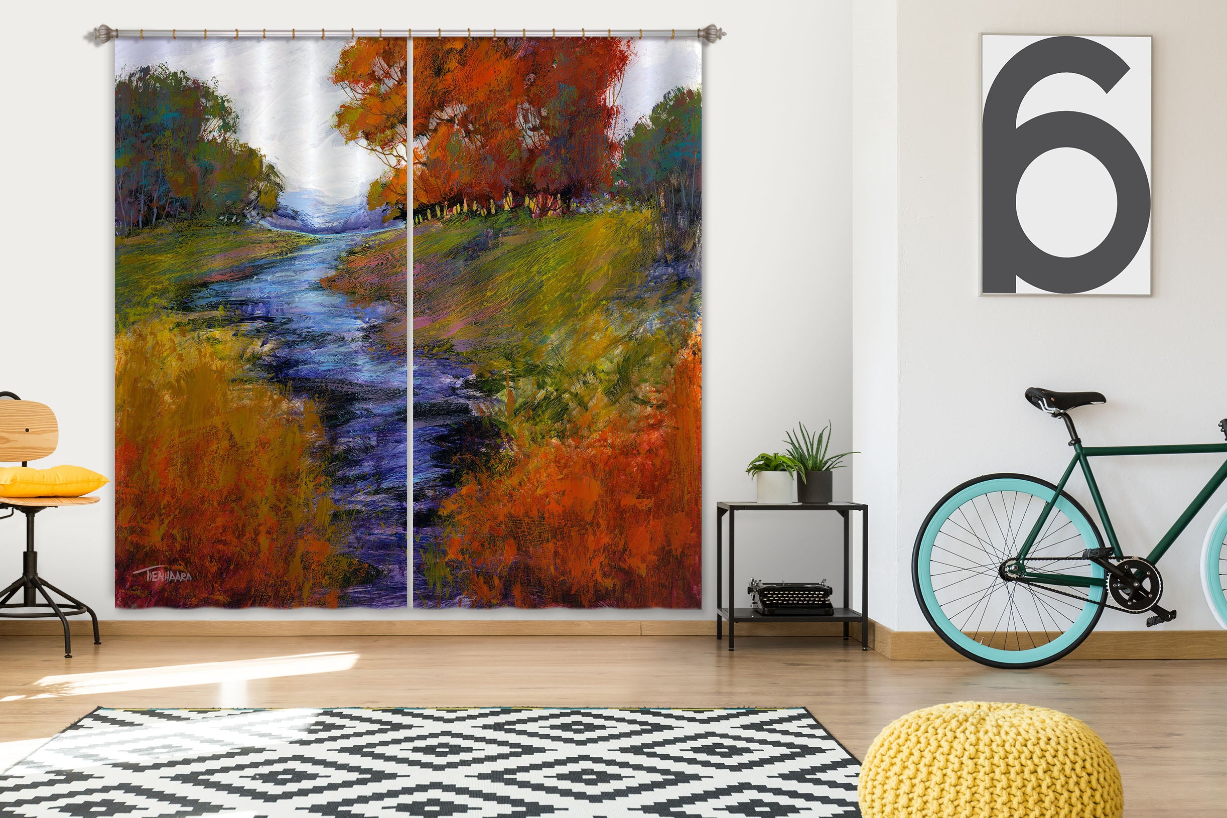 3D Small River Water 248 Michael Tienhaara Curtain Curtains Drapes