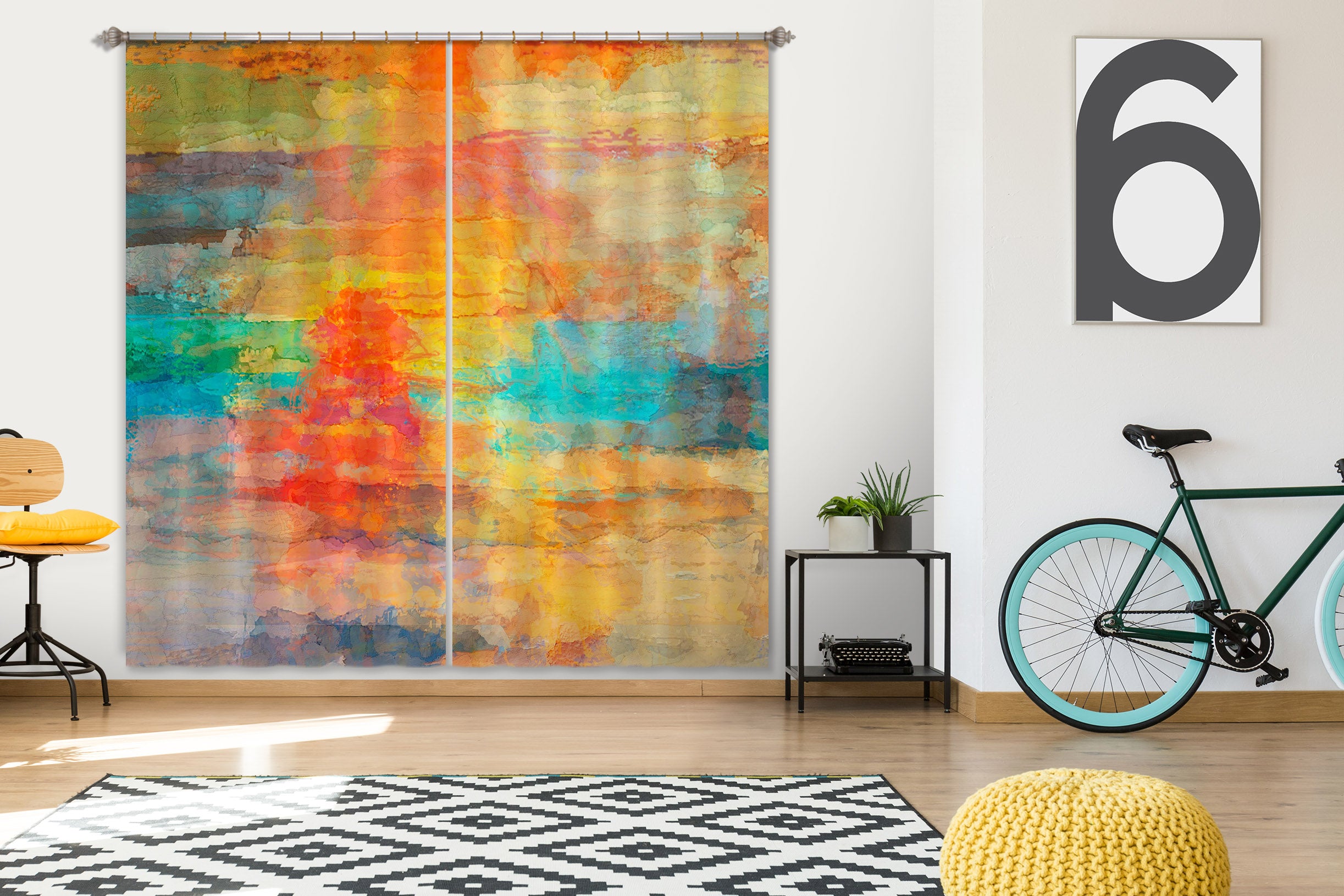 3D Beautiful Sunset 228 Michael Tienhaara Curtain Curtains Drapes