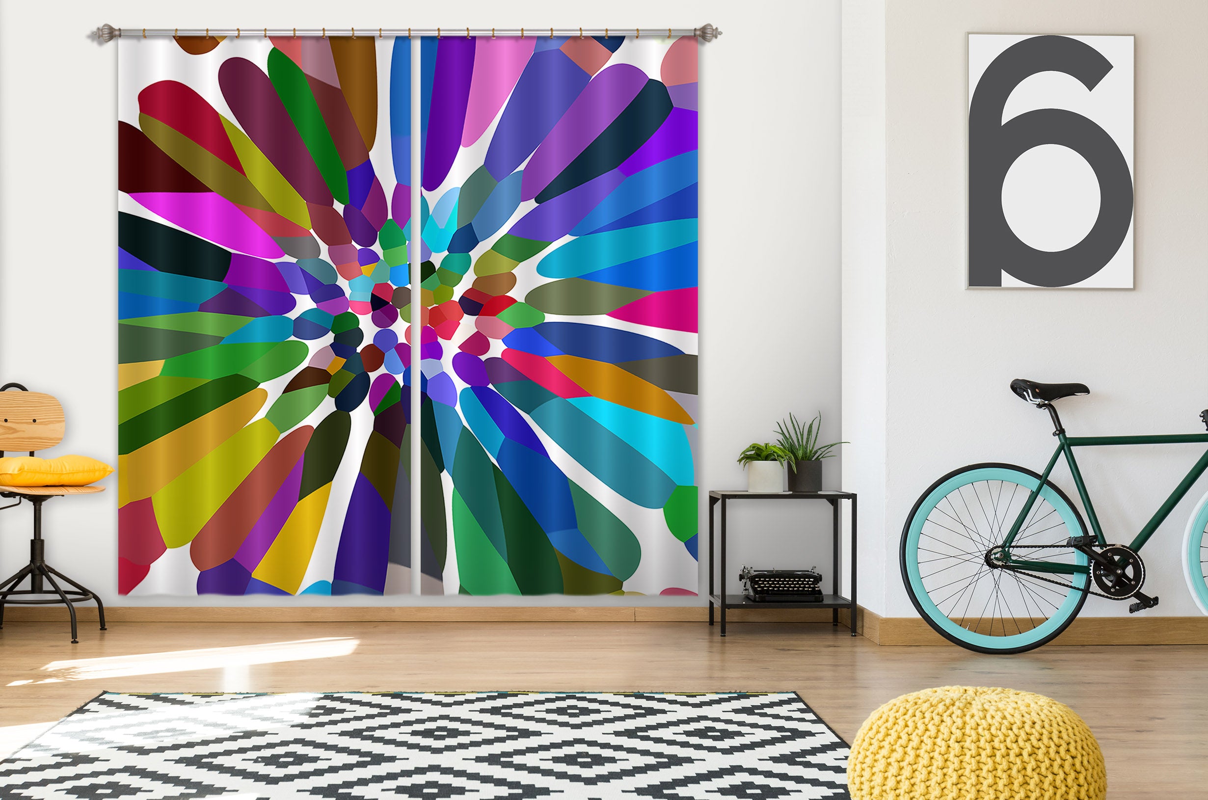 3D Colorful Flower 19185 Shandra Smith Curtain Curtains Drapes