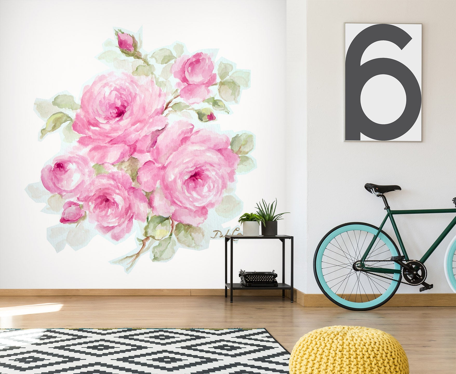3D Pink Flowers 3184 Debi Coules Wall Mural Wall Murals