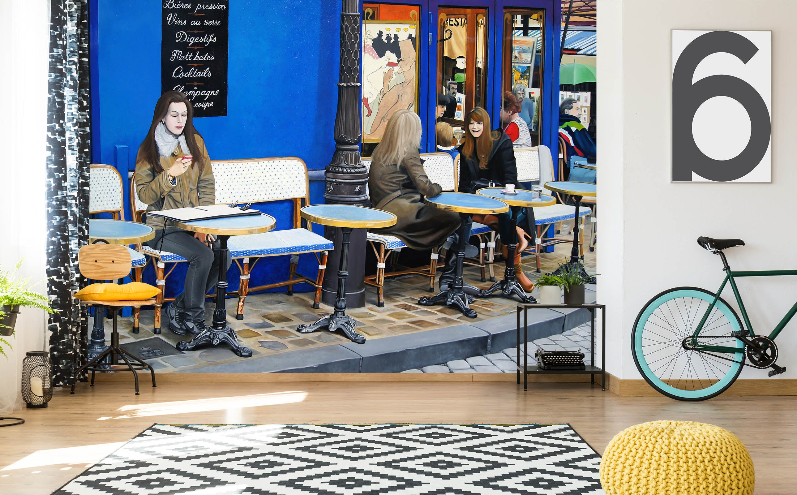 3D Street Tables Chairs 11101 Matthew Holden Bates Wall Mural Wall Murals