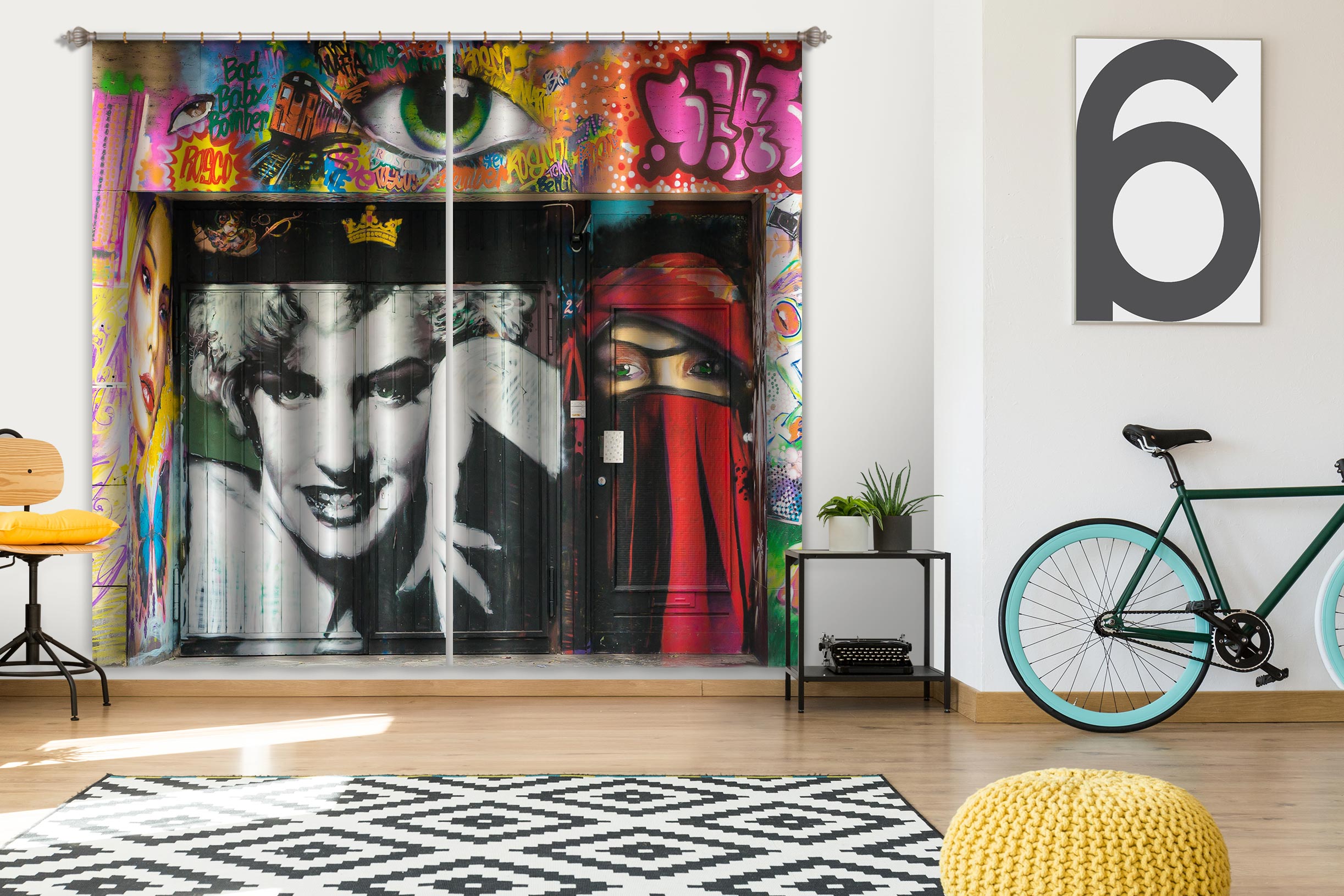 3D Star Poster 012 Curtains Drapes