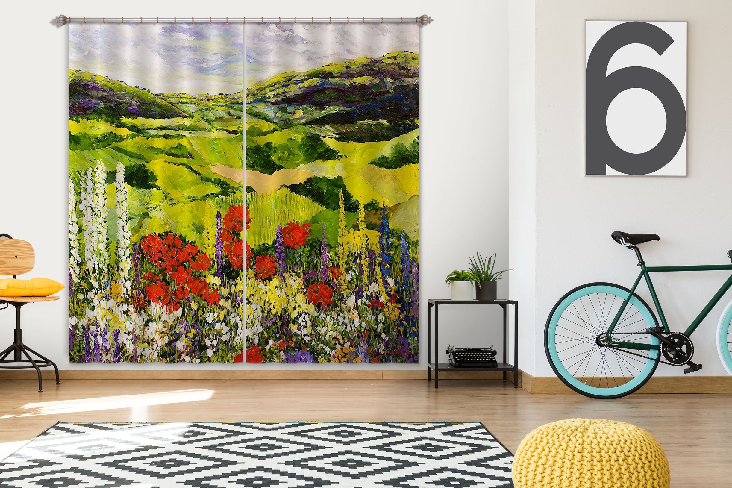3D Cool Grass 170 Allan P. Friedlander Curtain Curtains Drapes