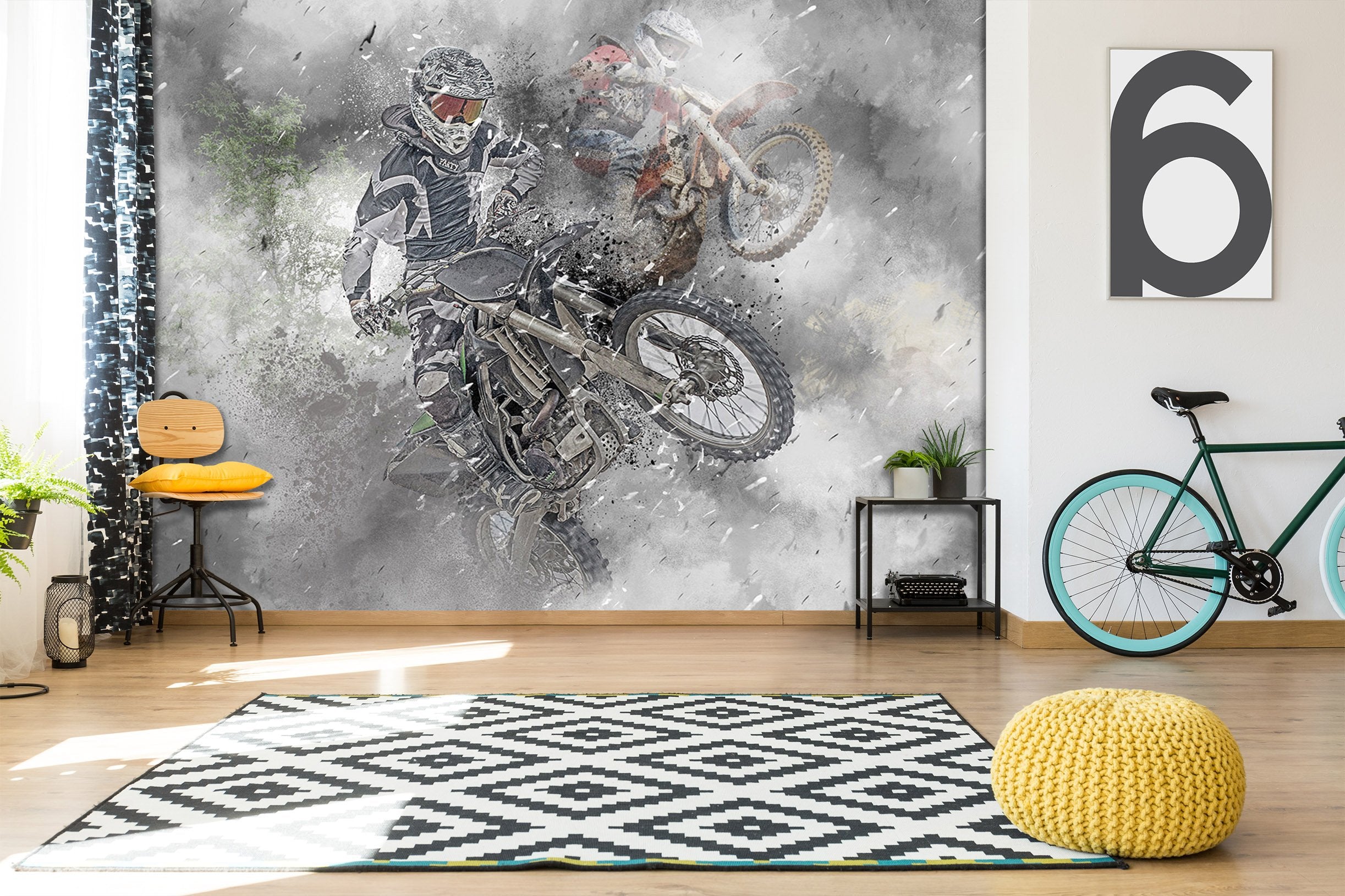 3D Dirt Bike 979 Vehicle Wall Murals Wallpaper AJ Wallpaper 2 