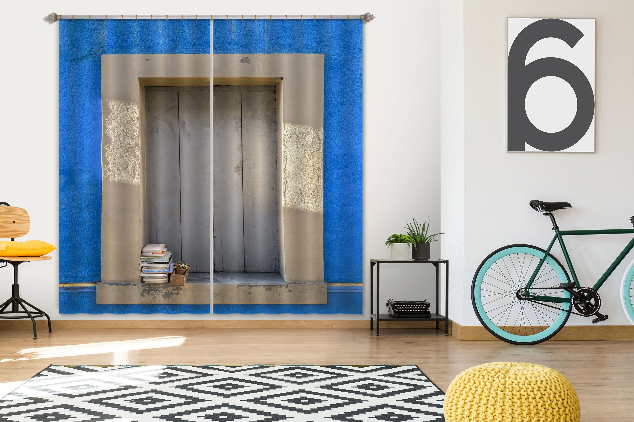 3D Gray Pattern 061 Marco Carmassi Curtain Curtains Drapes