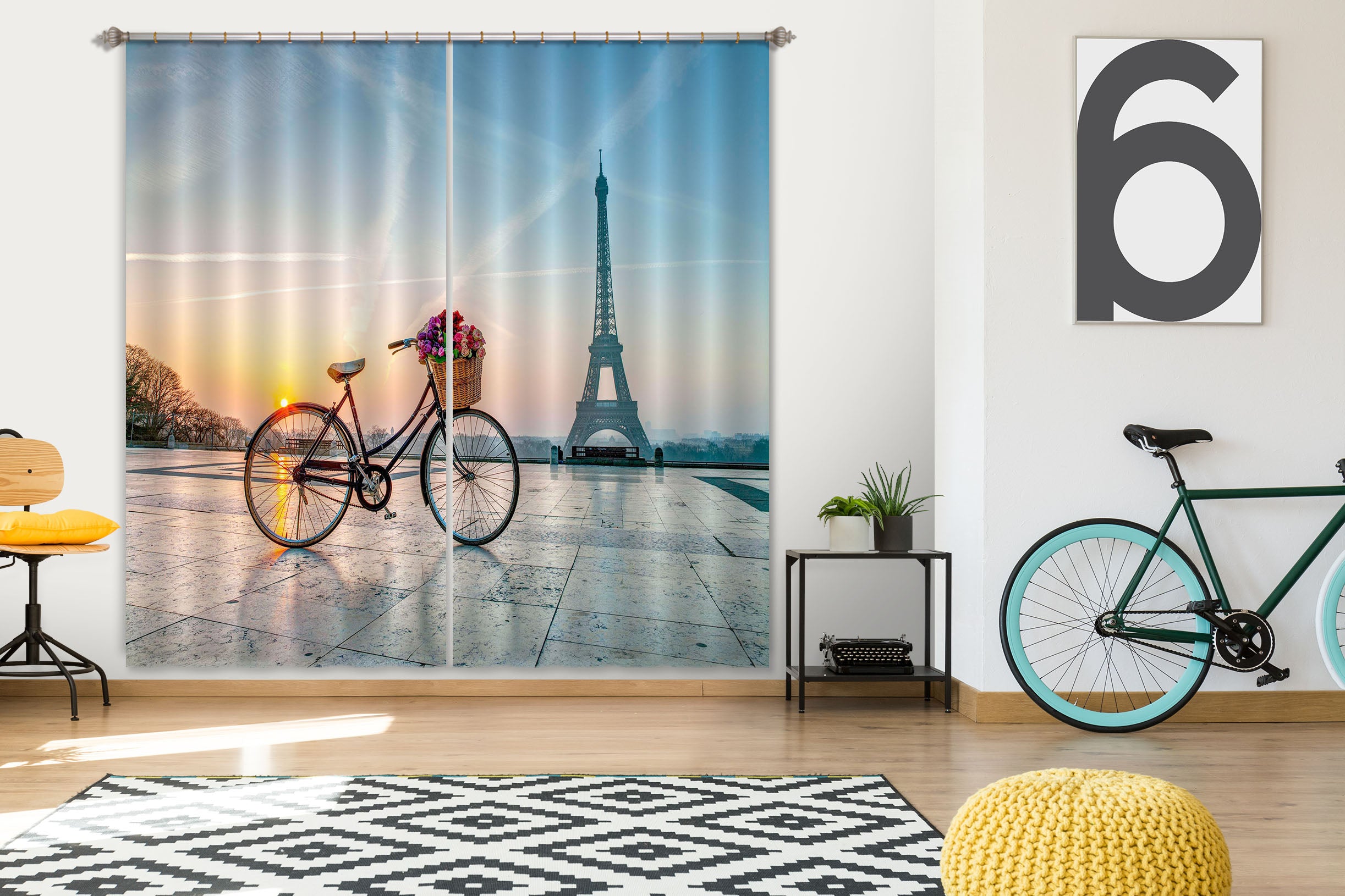 3D Eiffel Tower 004 Assaf Frank Curtain Curtains Drapes