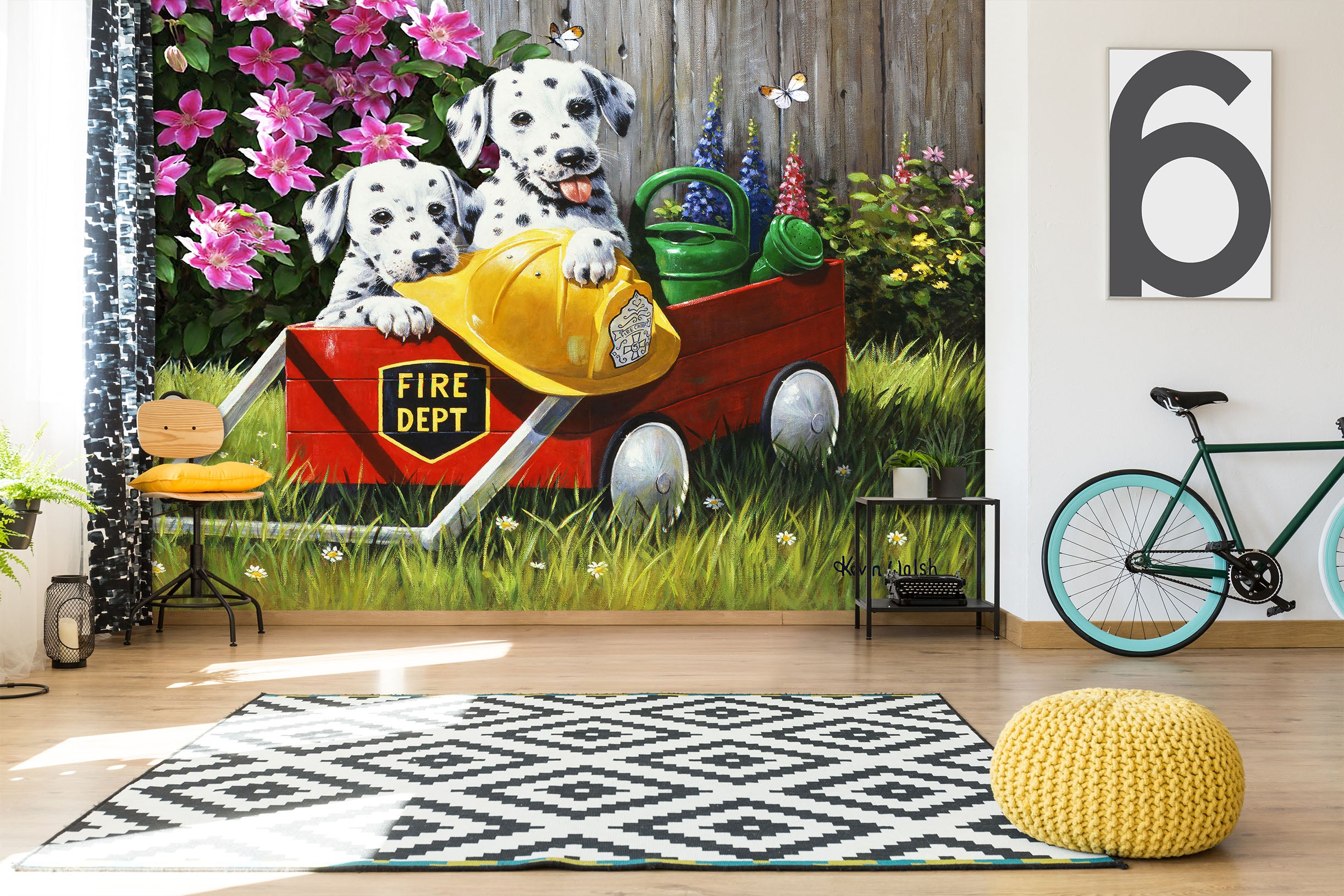 3D Garden Dog 104 Kevin Walsh Wall Mural Wall Murals