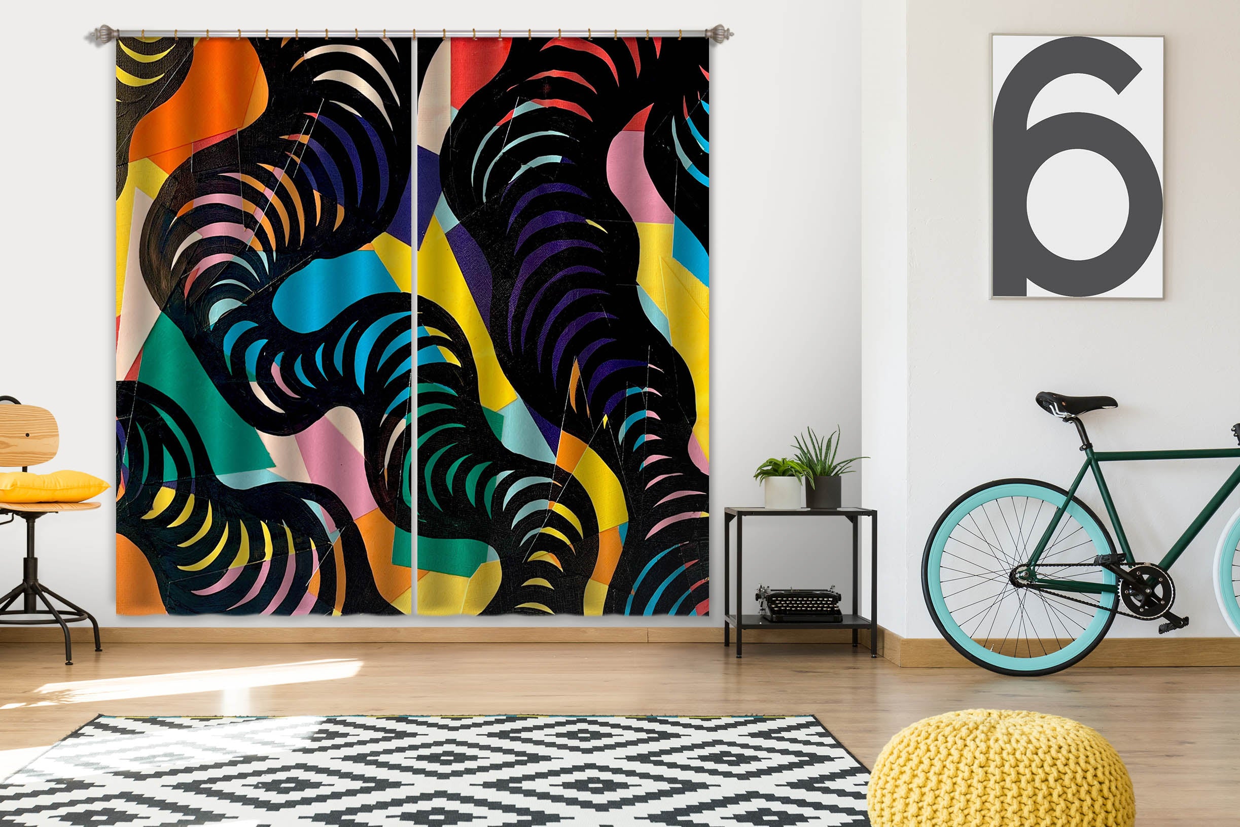 3D Color Graphics 374 Jacqueline Reynoso Curtain Curtains Drapes