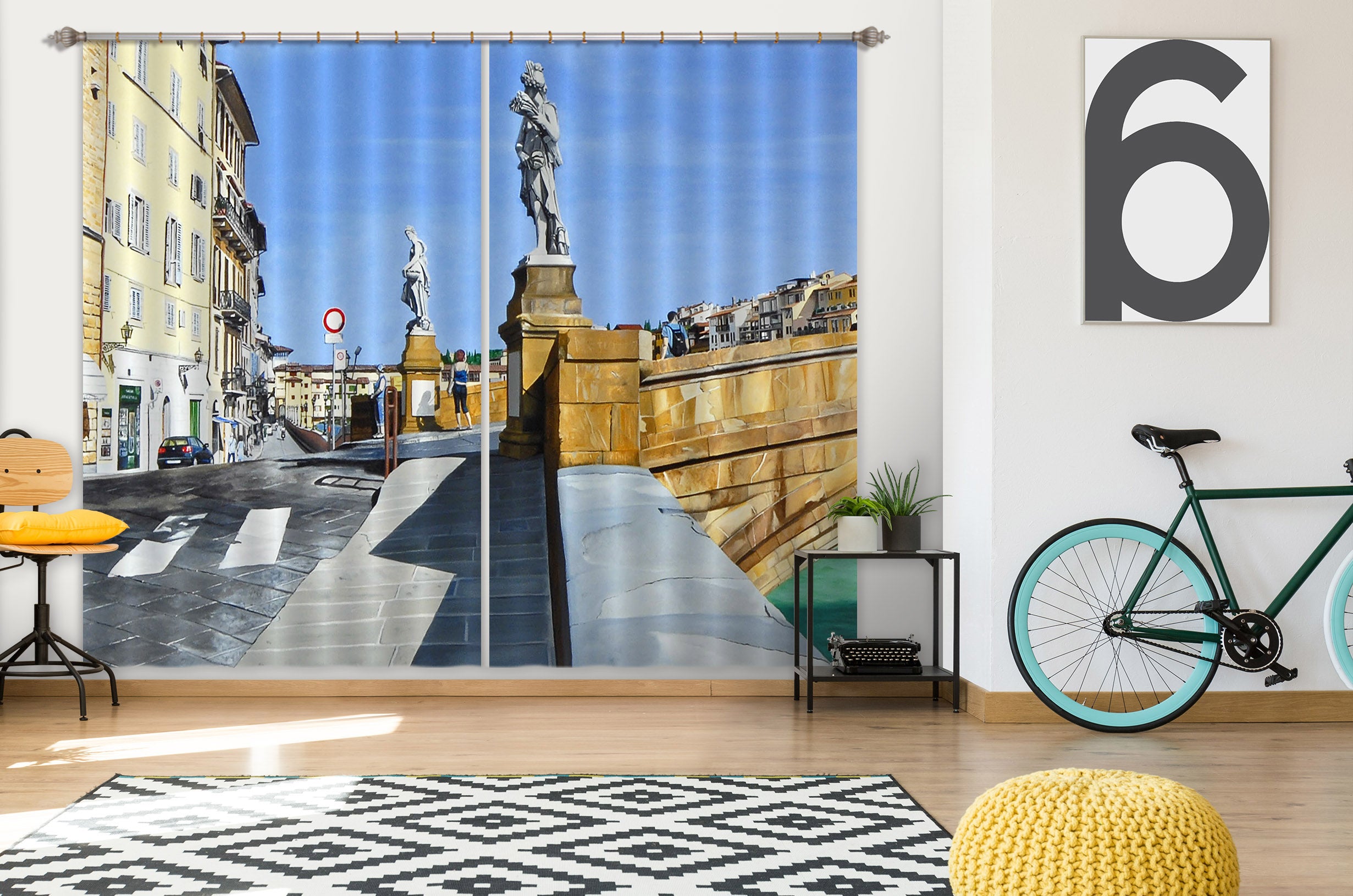 3D Building Statue 11024 Matthew Holden Bates Curtain Curtains Drapes