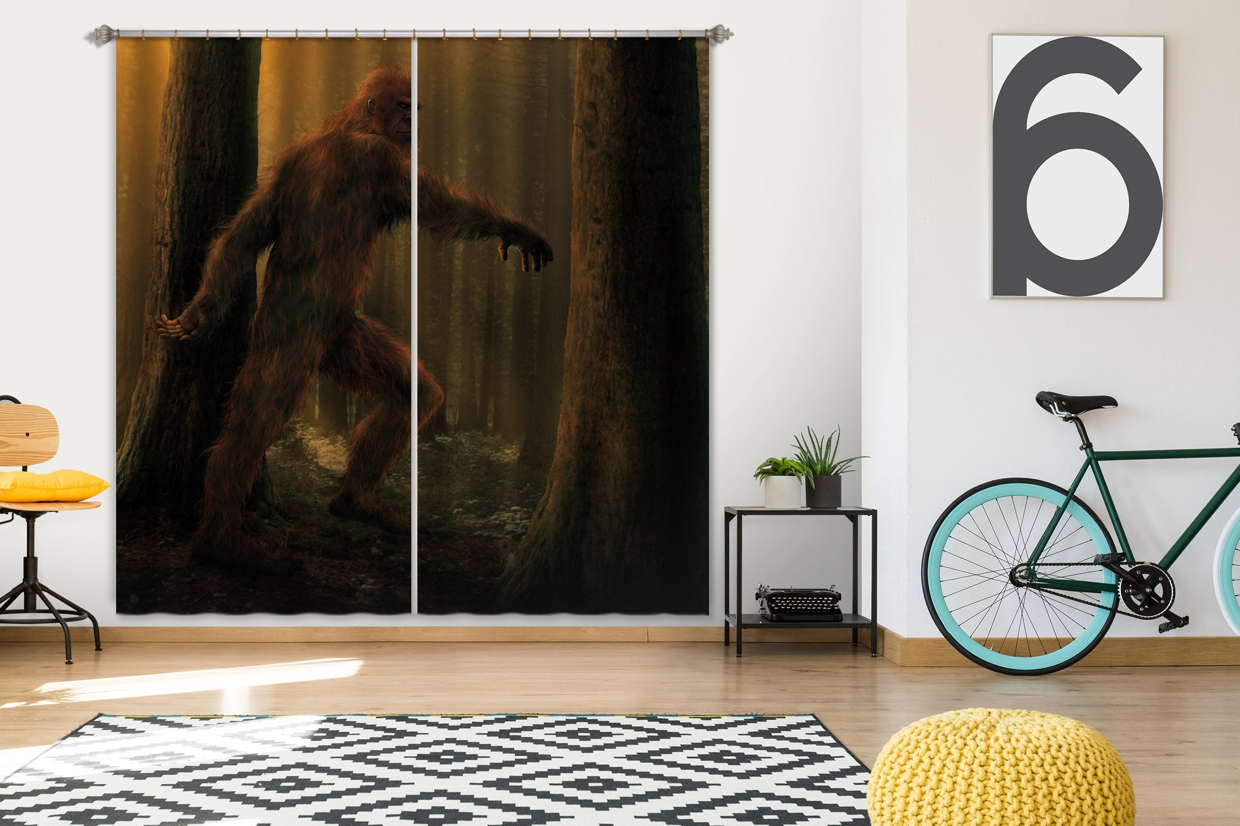 3D Bigfoot Def 011 Vincent Hie Curtain Curtains Drapes Wallpaper AJ Wallpaper 