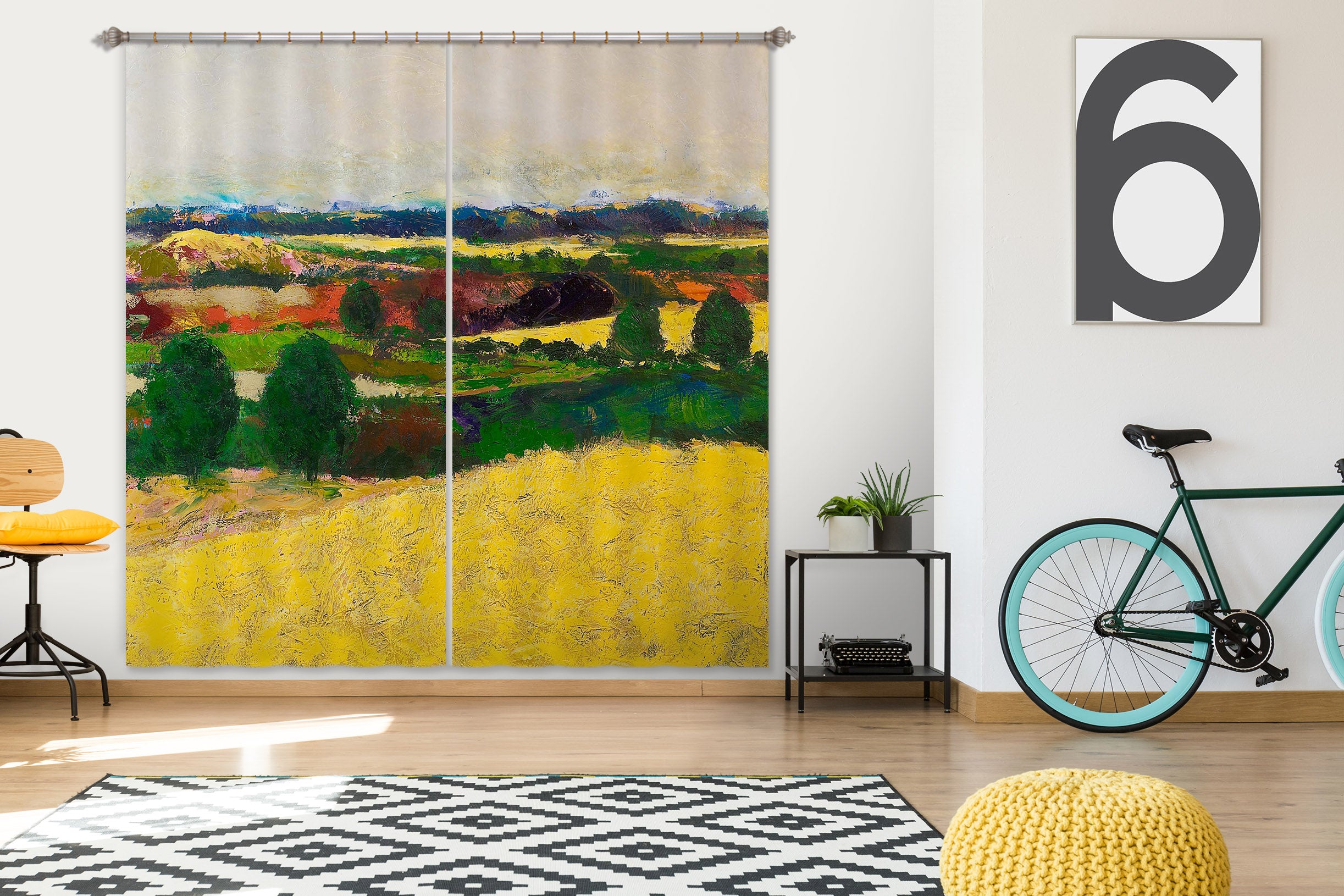 3D Golden Mound 158 Allan P. Friedlander Curtain Curtains Drapes
