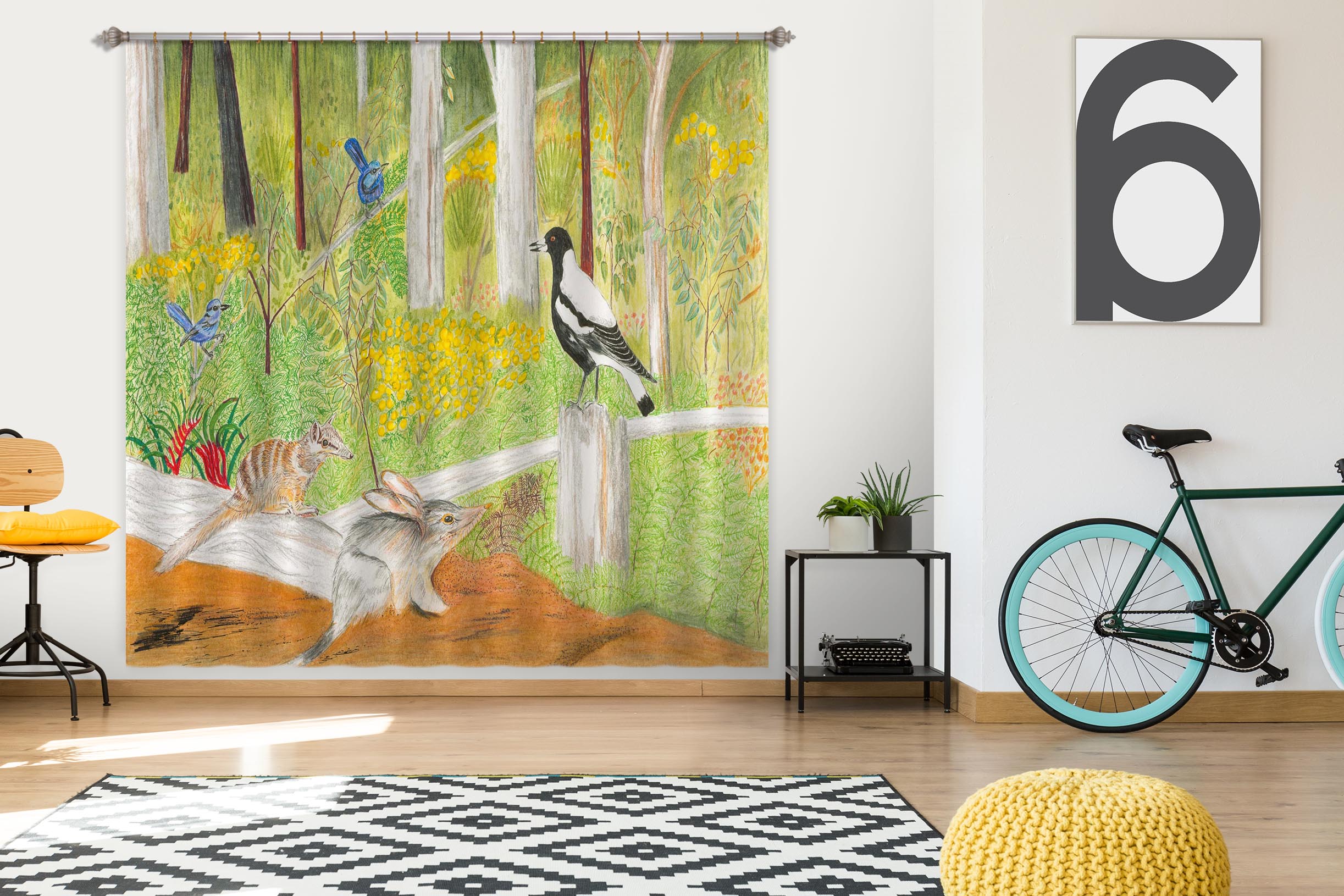 3D Forest Pigeon 049 Michael Sewell Curtain Curtains Drapes
