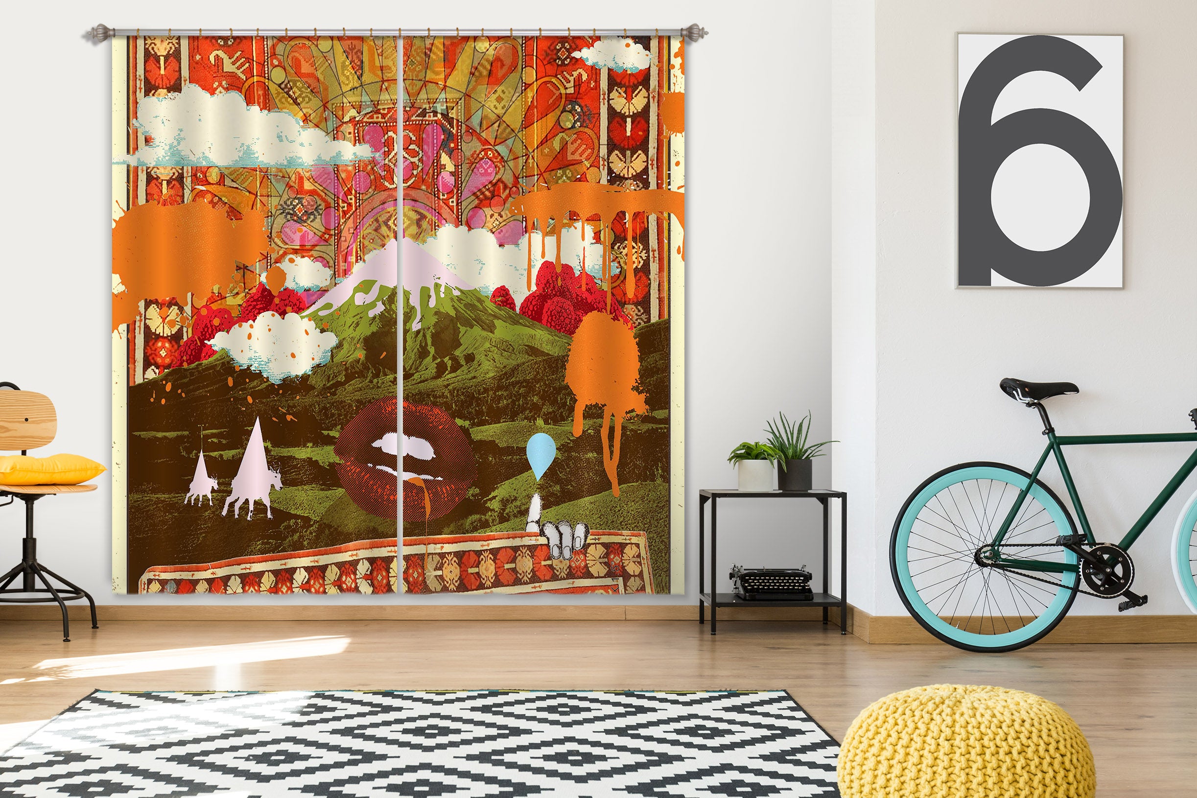 3D Morning Country 049 Showdeer Curtain Curtains Drapes