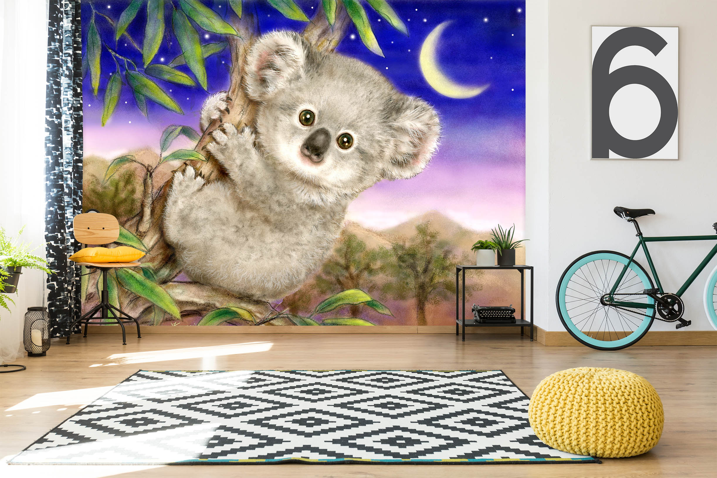 3D Lovely Koala Moon 264 Kayomi Harai Wall Mural Wall Murals
