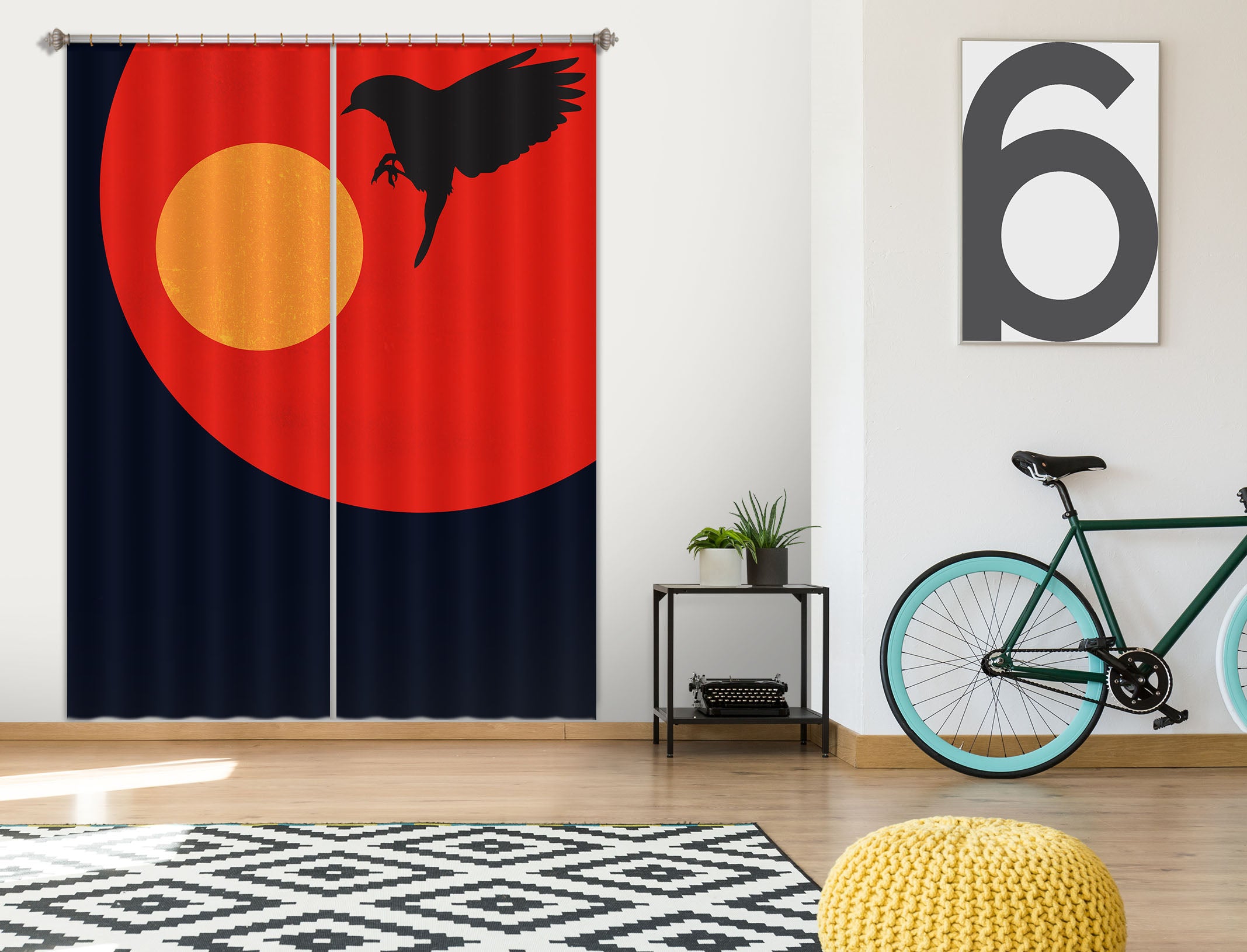 3D Bird Pattern 1129 Boris Draschoff Curtain Curtains Drapes