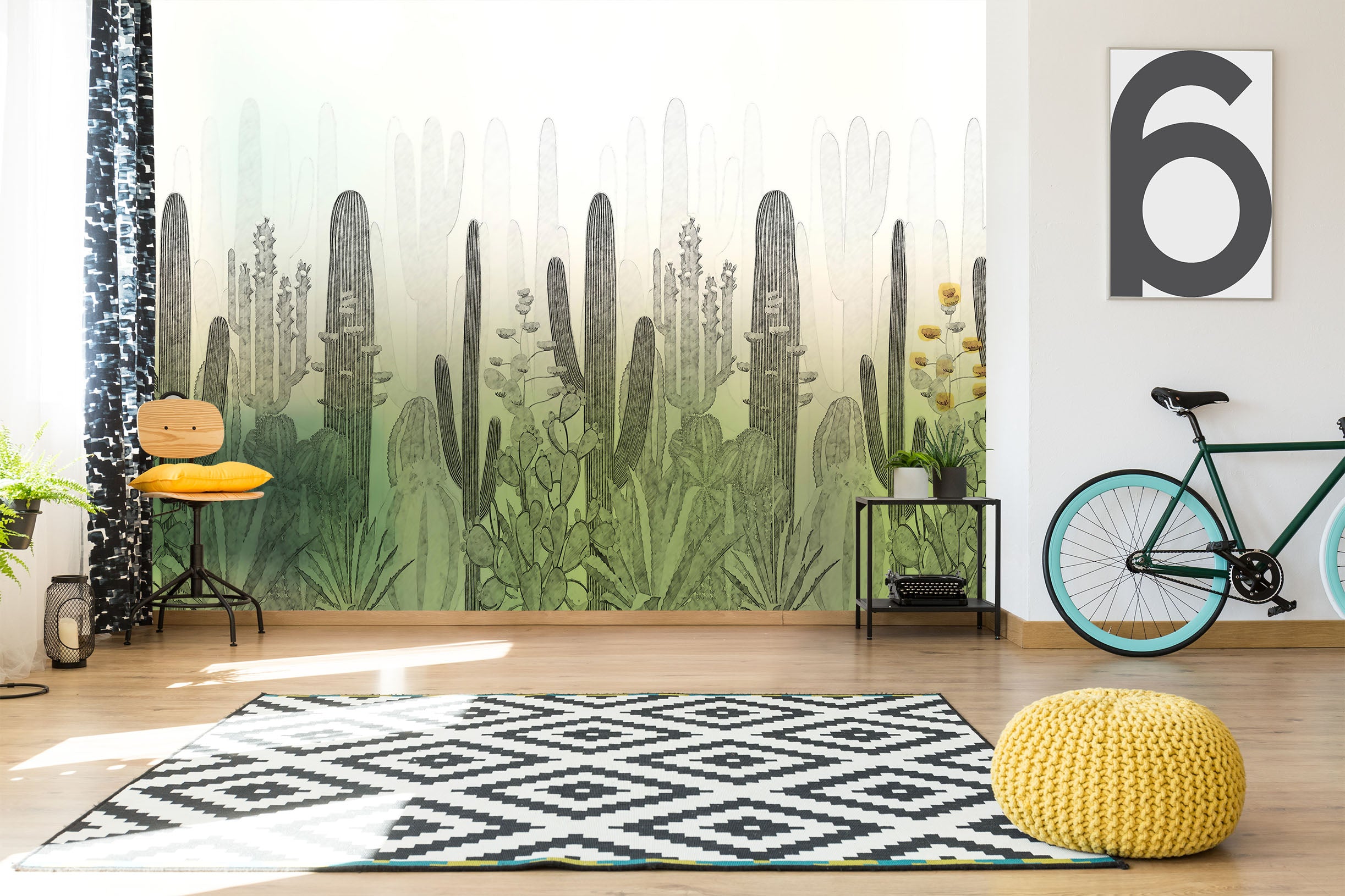 3D Graffiti Cactus 1554 Wall Murals