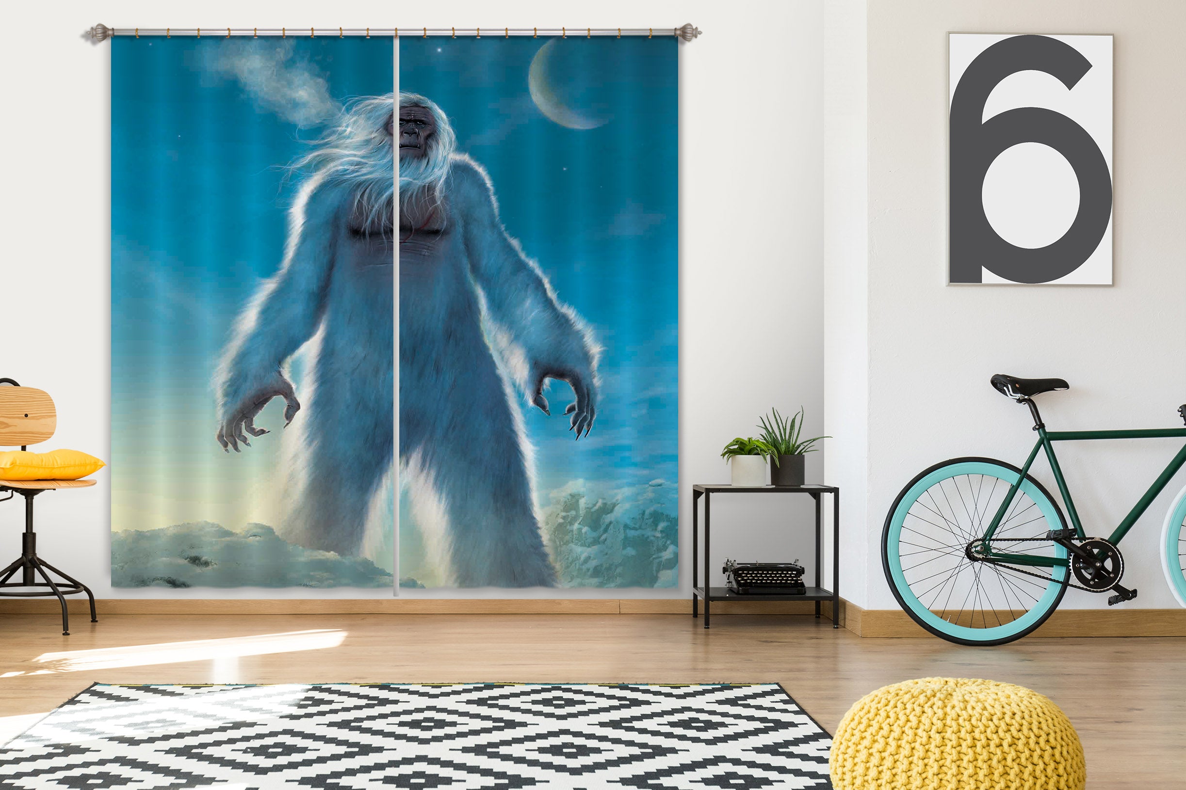 3D Yeti 096 Vincent Hie Curtain Curtains Drapes