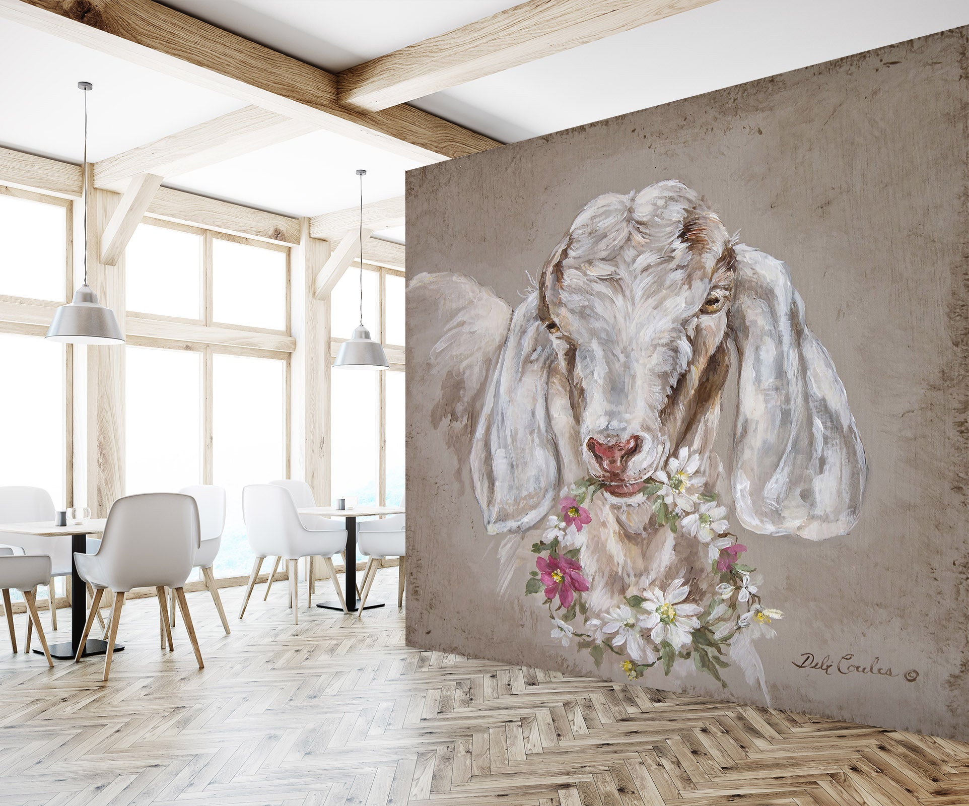 3D Ear Sheep Wreath 3167 Debi Coules Wall Mural Wall Murals