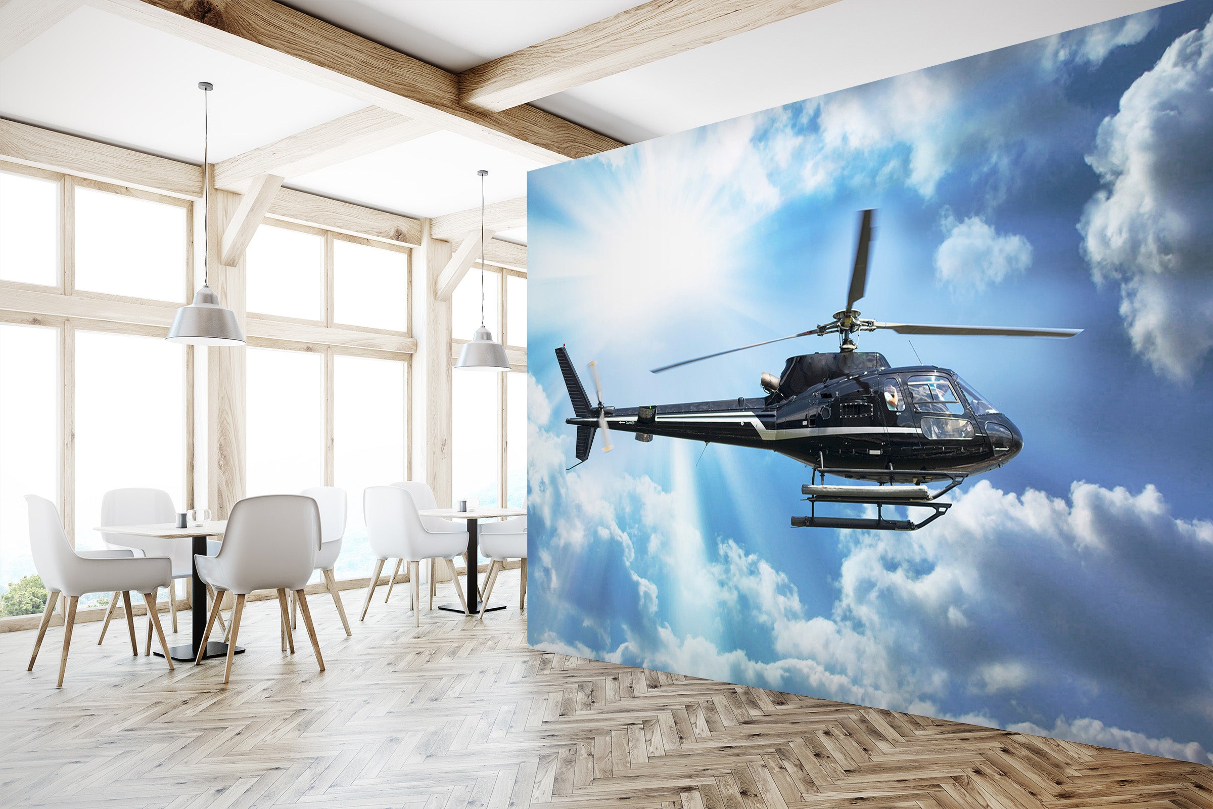 3D Blue Sky Plane 013 Vehicle Wall Murals