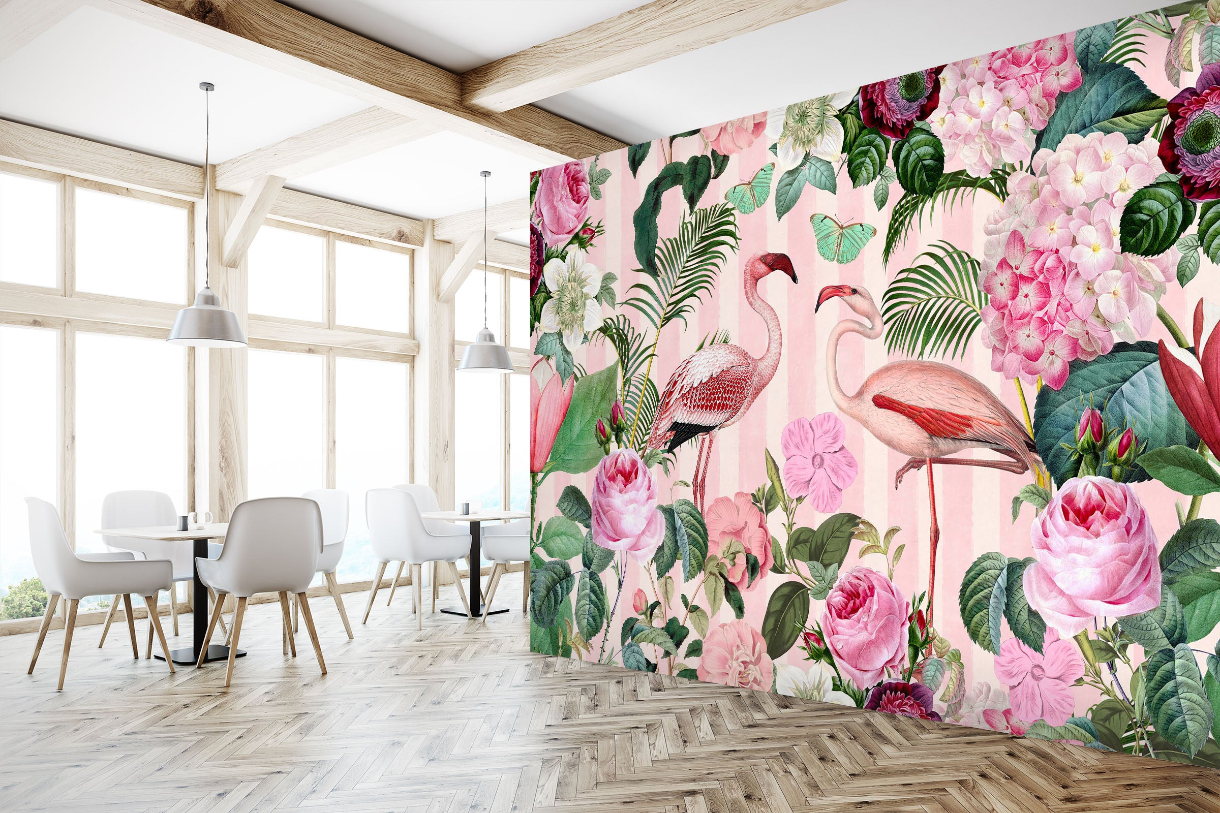 3D Flamingo Forest 1409 Andrea haase Wall Mural Wall Murals