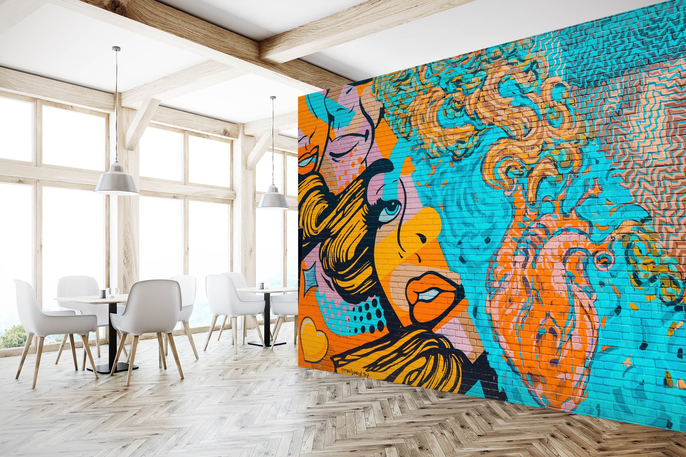 3D Lake Graffiti 1468 Wall Murals