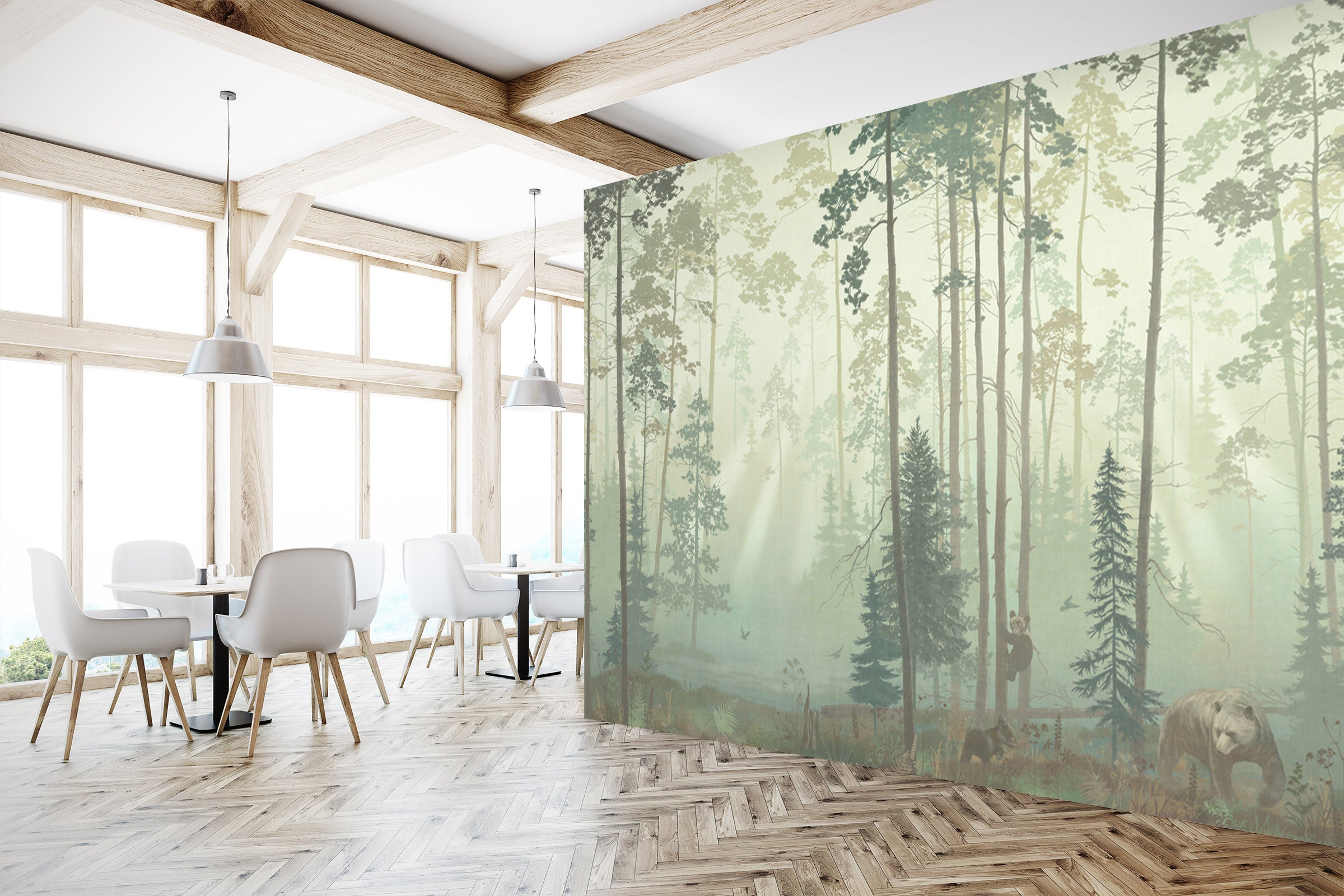 3D Forest Bear 1562 Wall Murals