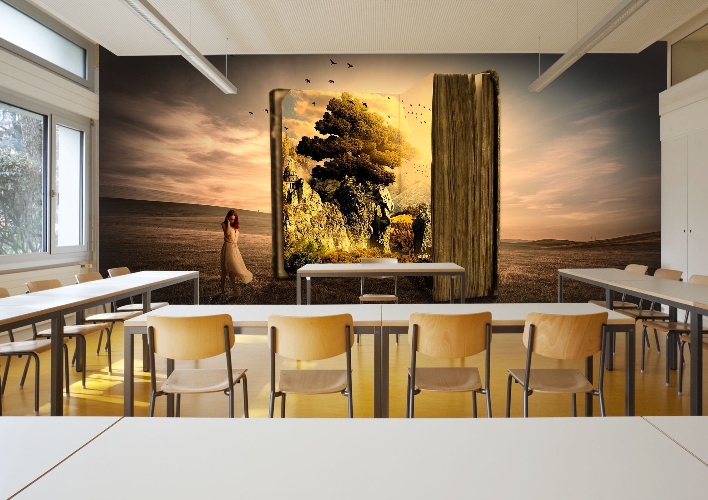 3D Mountain in the book with a girl 10 Wall Murals Wallpaper AJ Wallpaper 2 